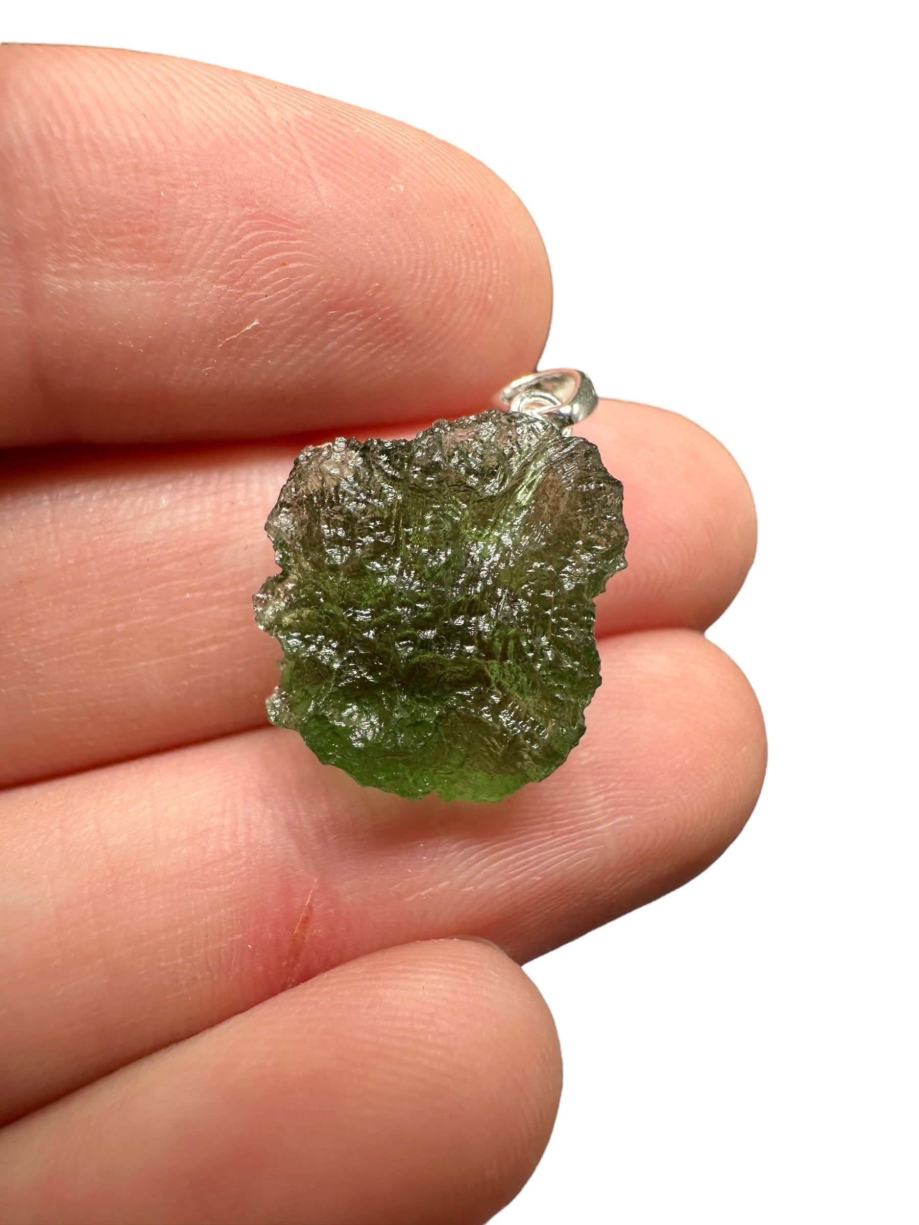Silver moldavite pendant 2,1g