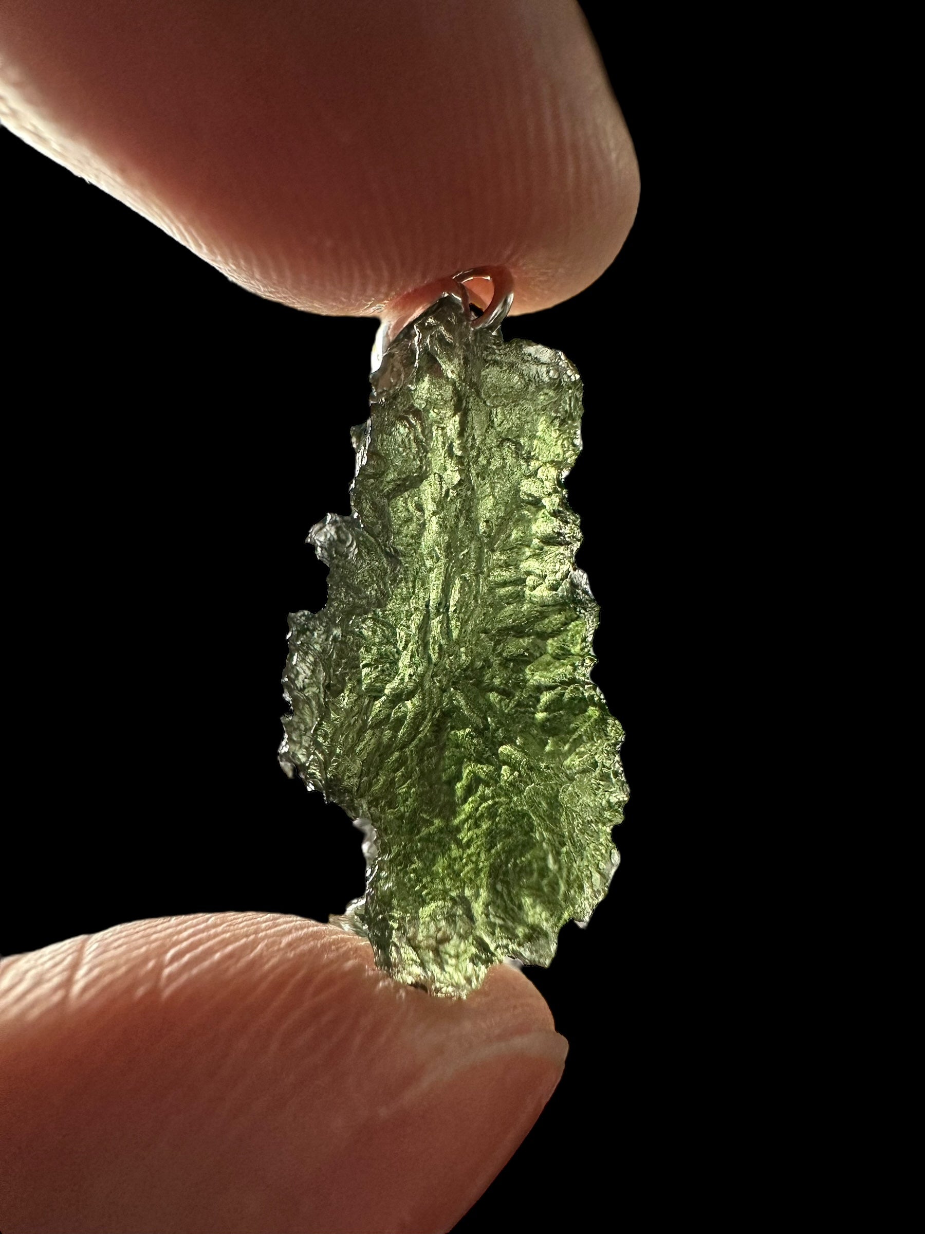 Silver moldavite pendant 2,4g - SP/V612