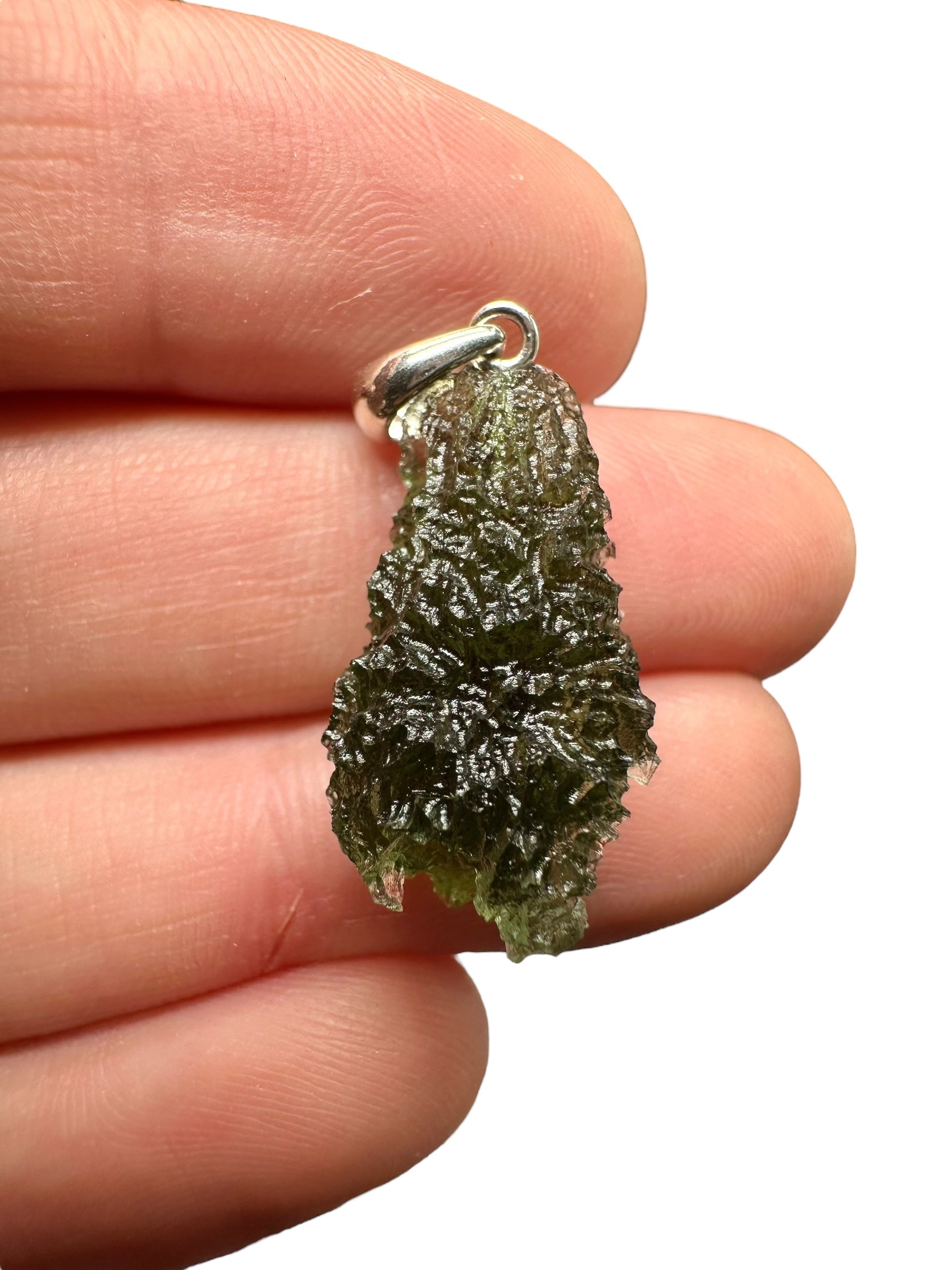 Silver moldavite pendant 2,4g