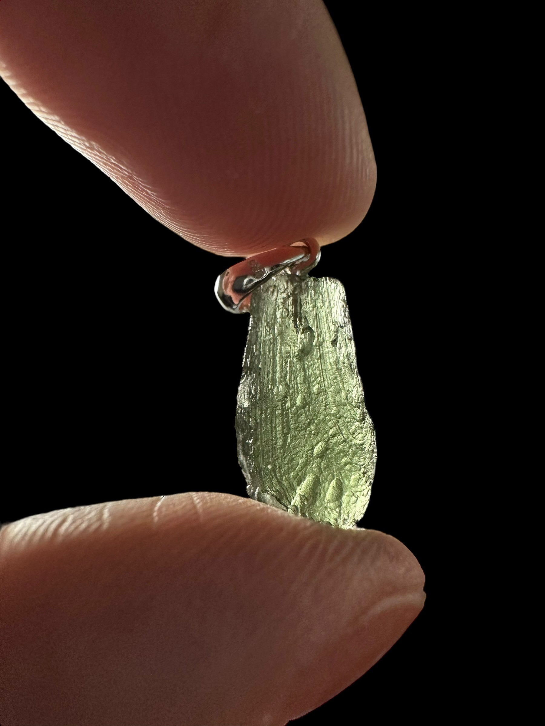 Silver moldavite pendant 1,2g - SP/V614