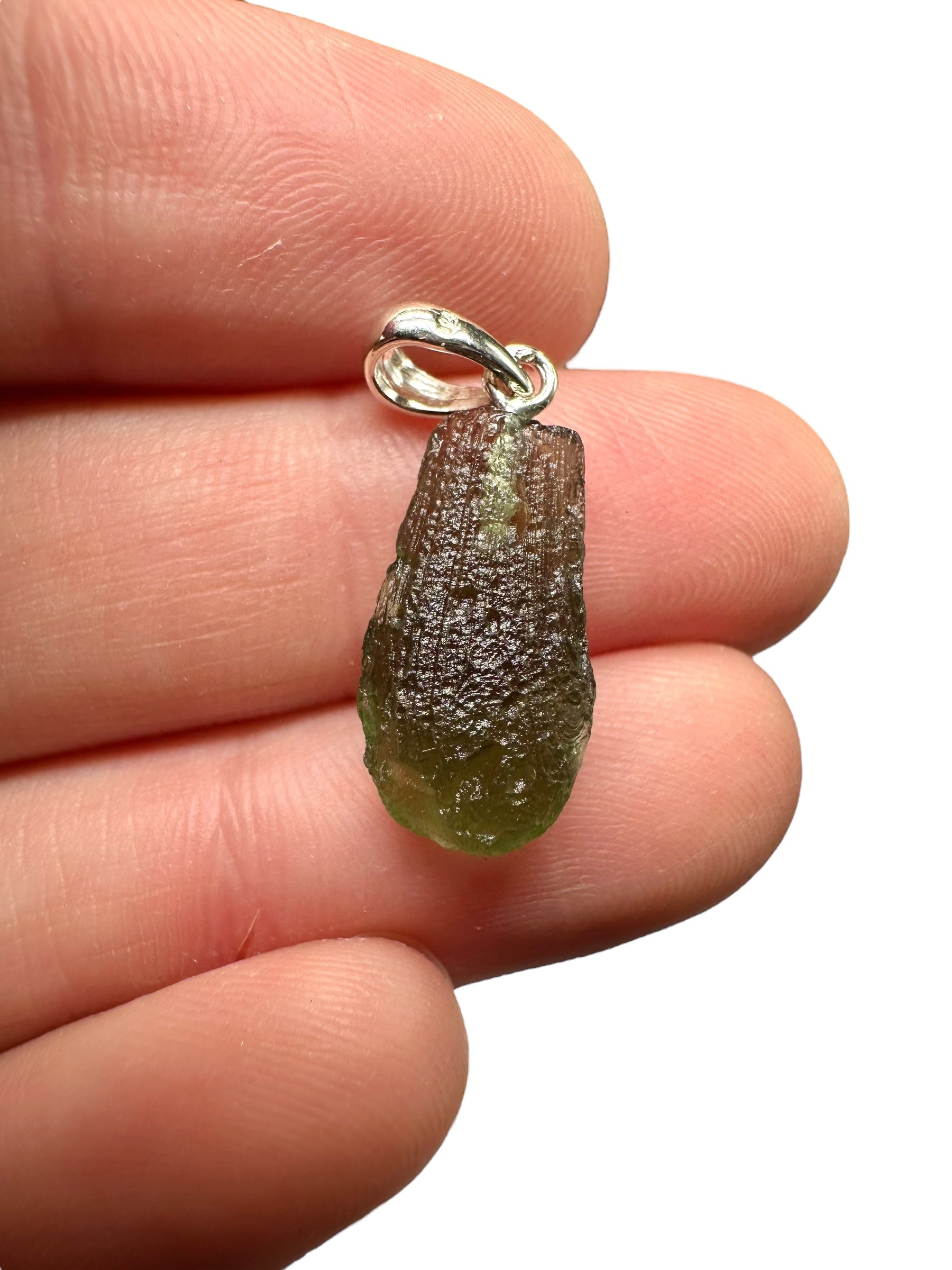 Silver moldavite pendant 1,2g