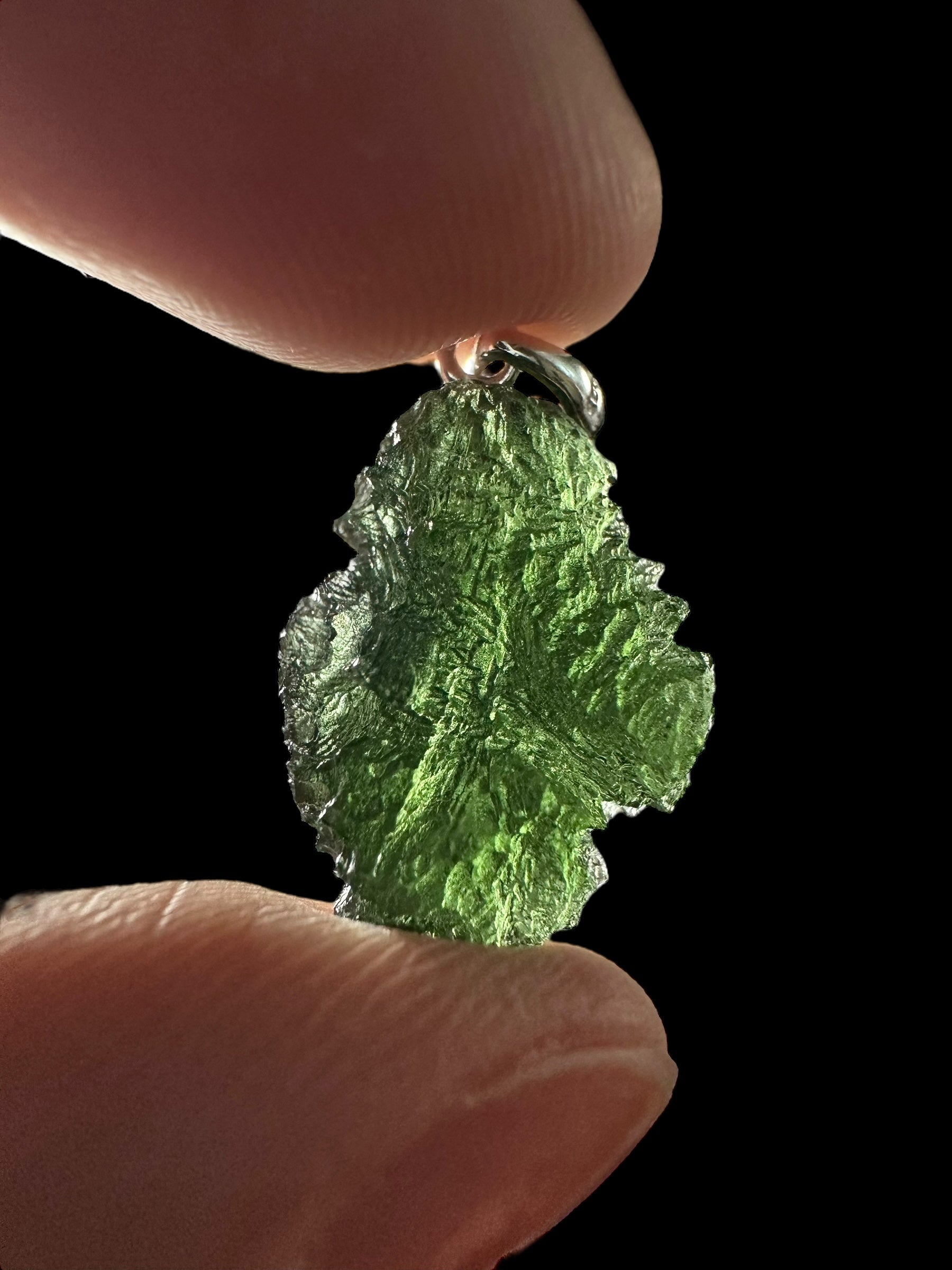 Silver moldavite pendant 3g - SP/V615