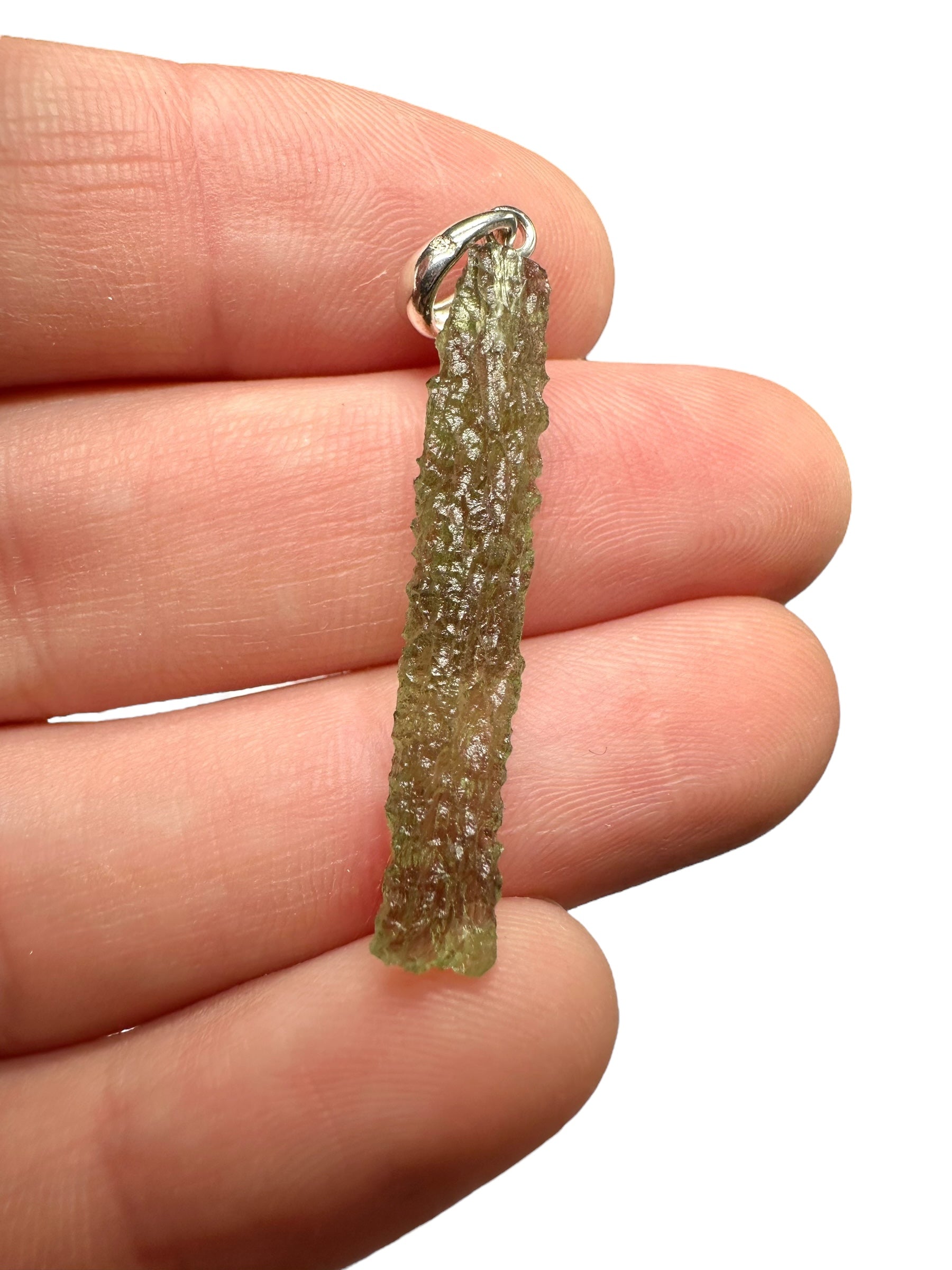 Silver moldavite pendant 1,2g
