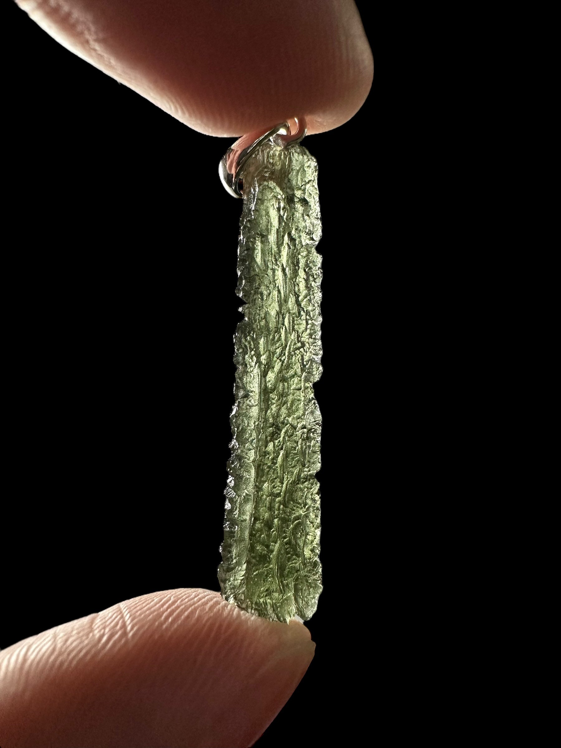 Silver moldavite pendant 2g - SP/V617