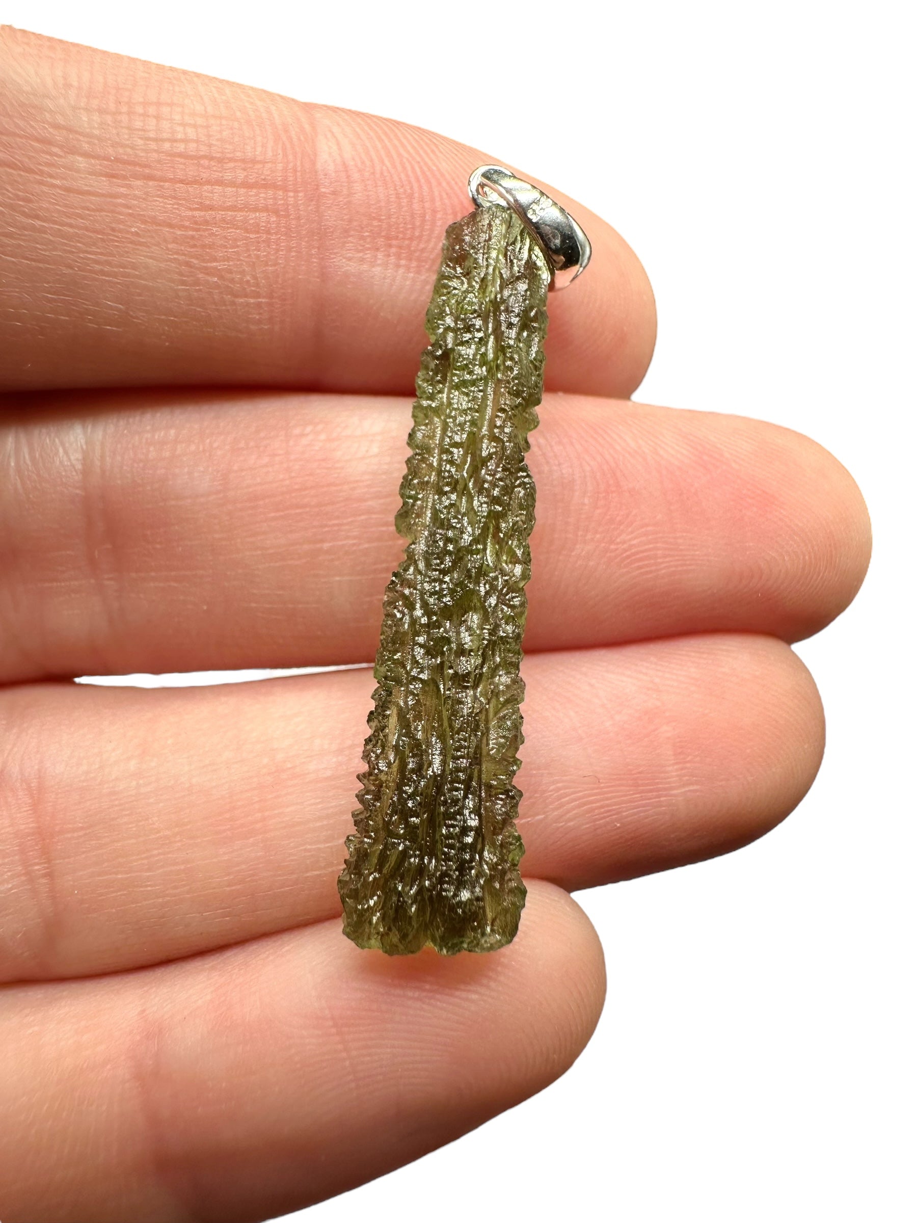 Silver moldavite pendant 2g