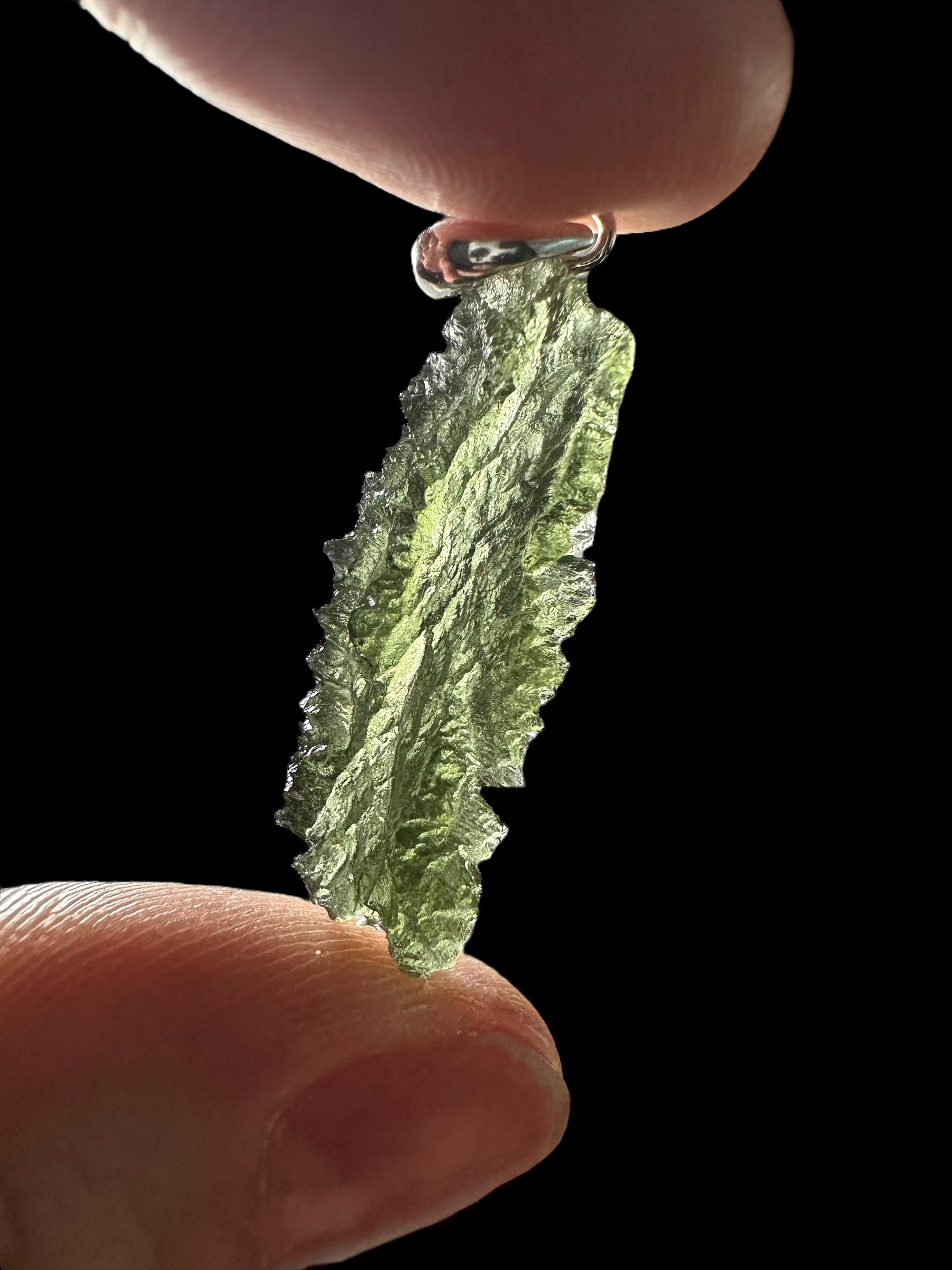 Silver moldavite pendant 2,1g - SP/V618