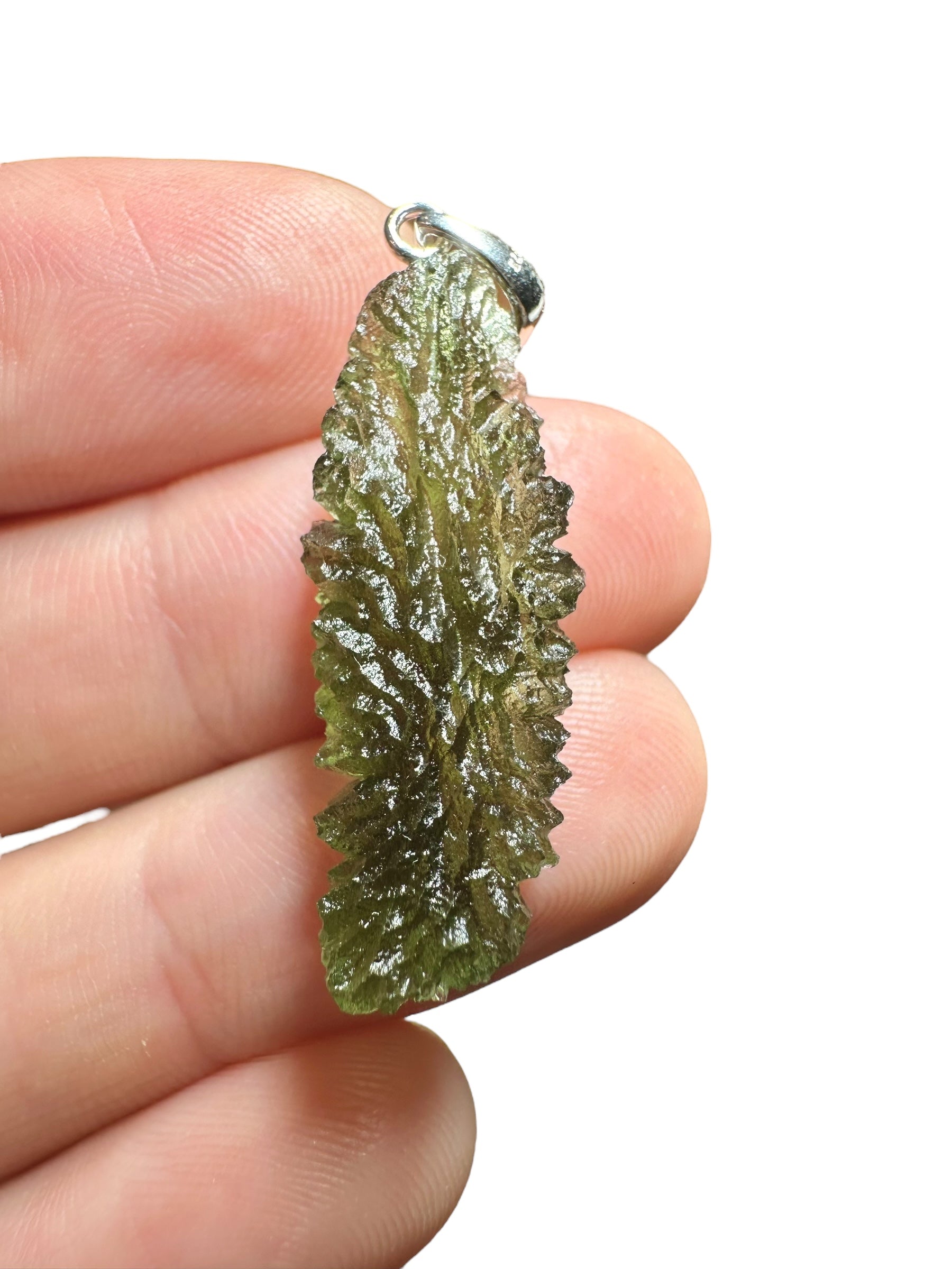 Silver moldavite pendant 2,1g