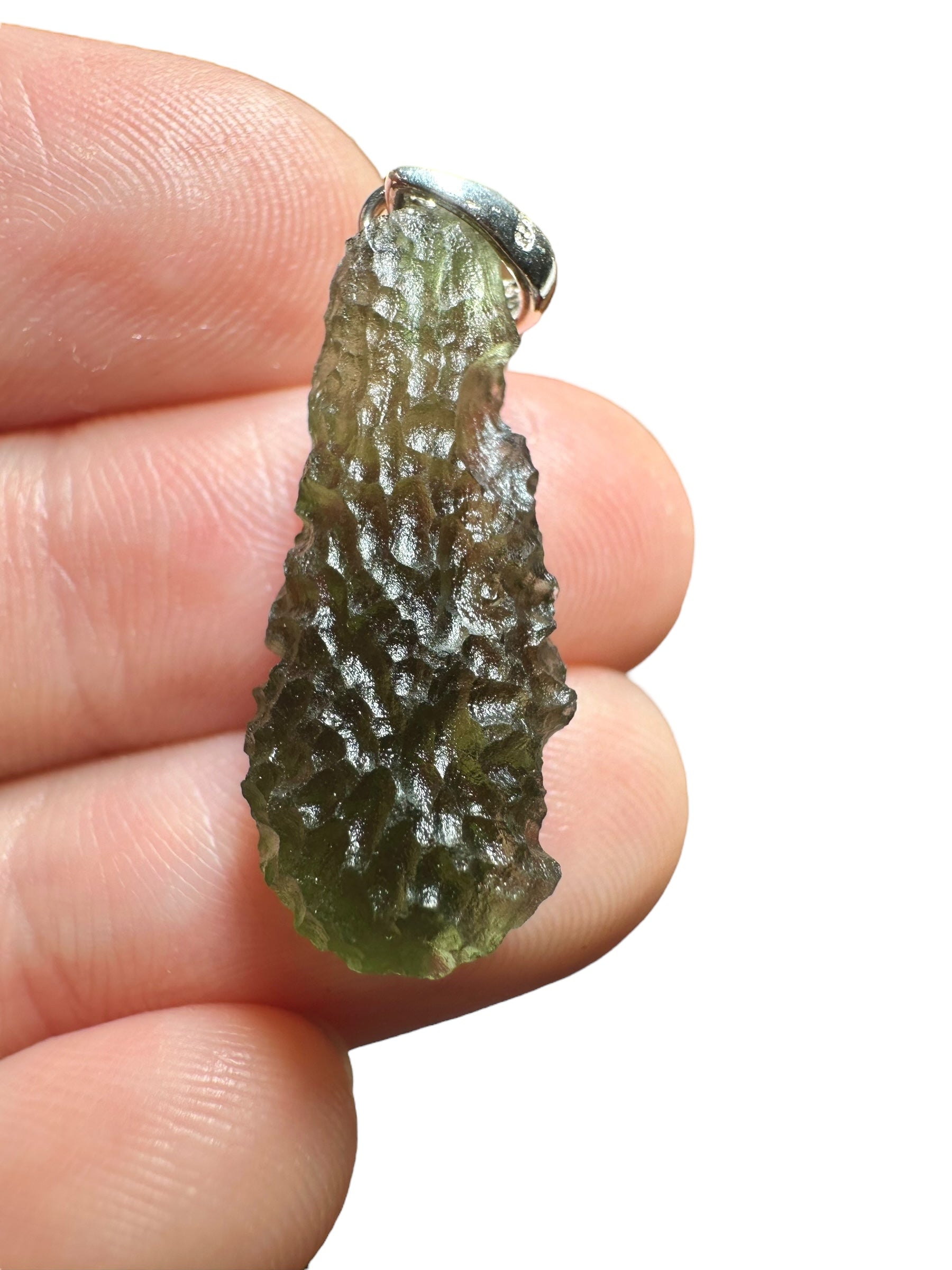 Silver moldavite pendant 2g - SP/V619
