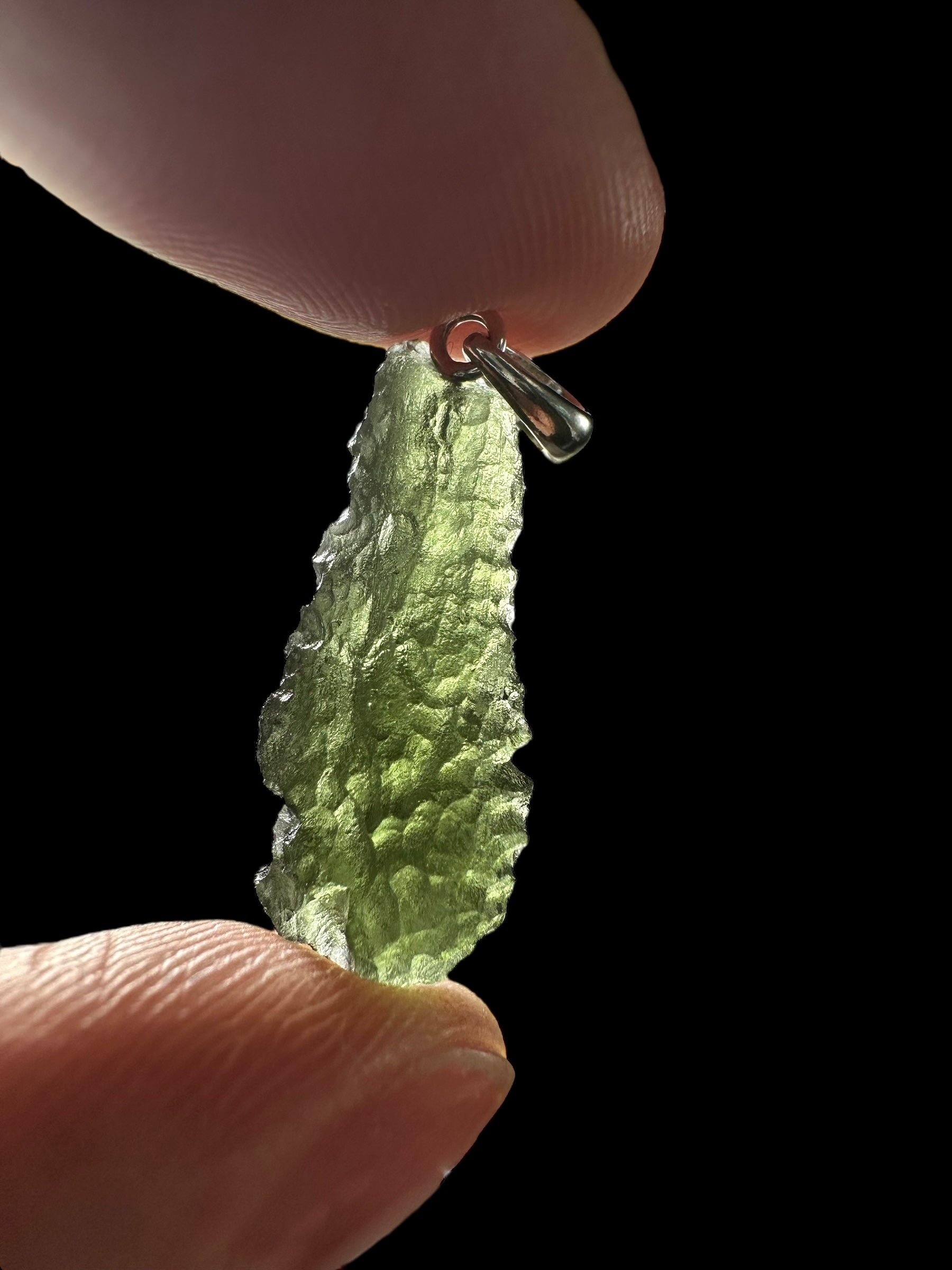 Silver moldavite pendant 2g - SP/V619