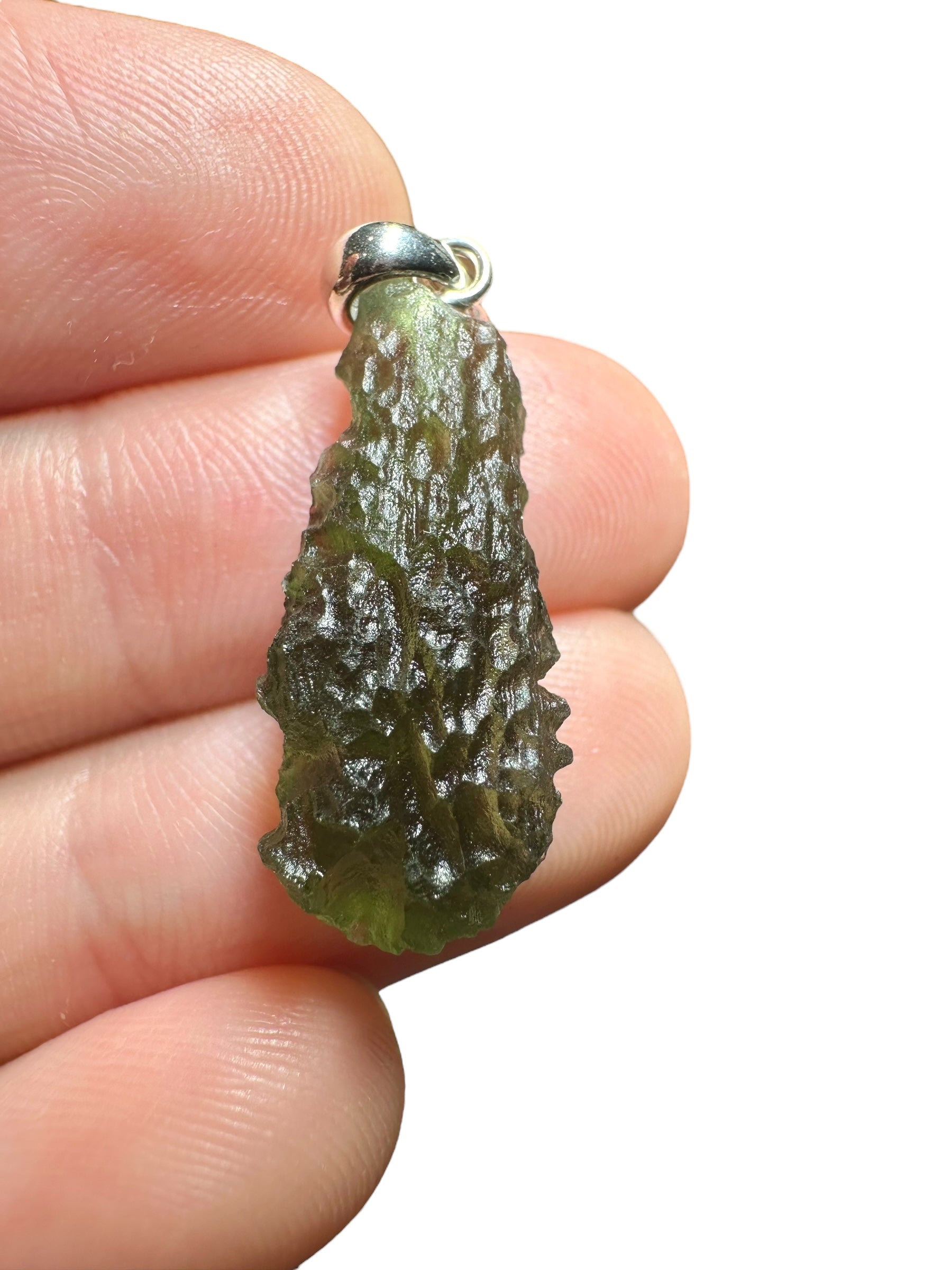 Silver moldavite pendant 2g