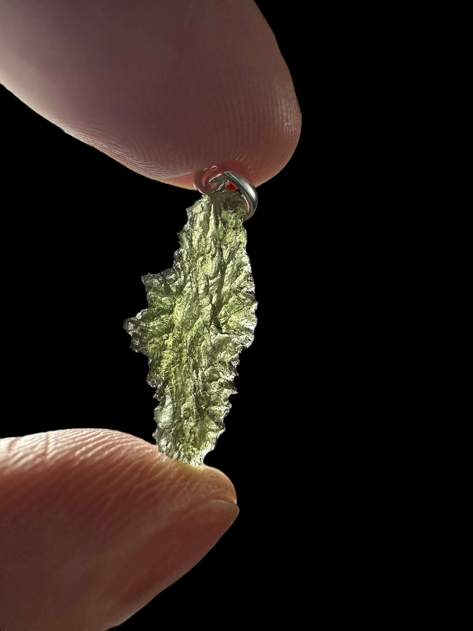 Silver moldavite pendant 1g - SP/V621