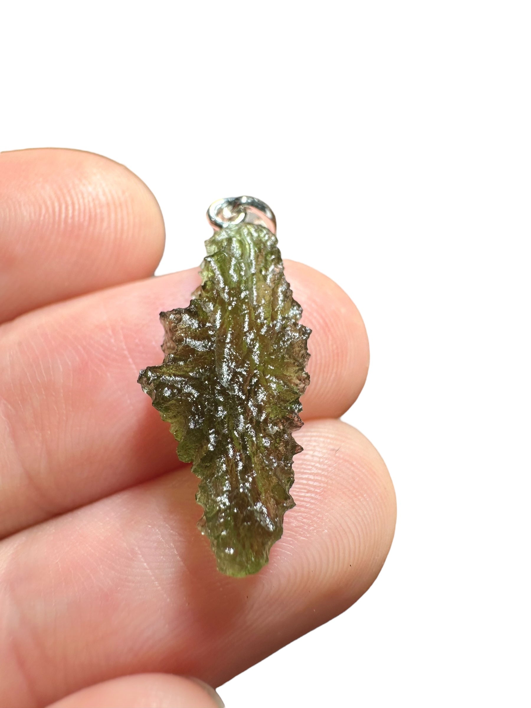 Silver moldavite pendant 1g