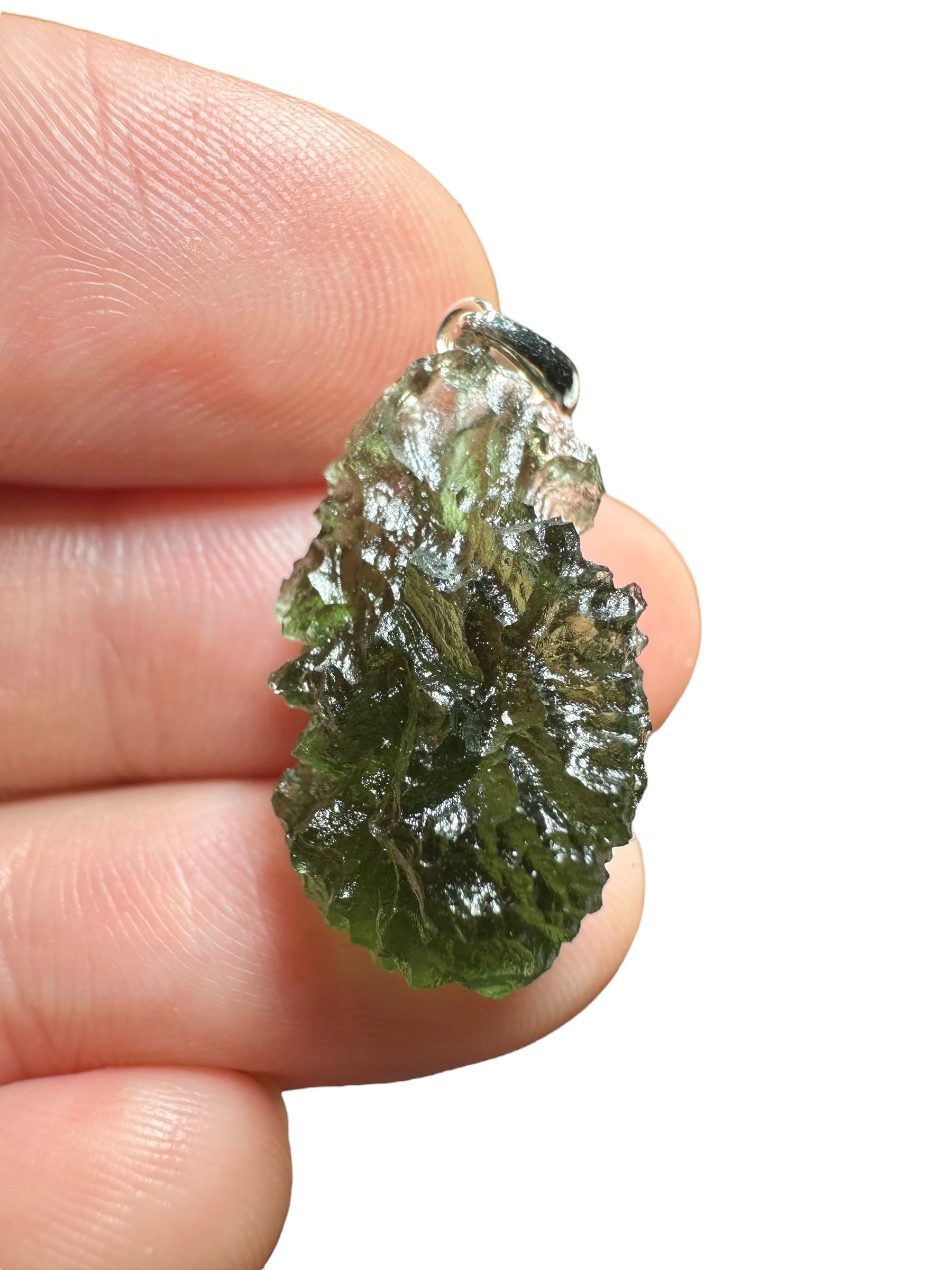 Silver moldavite pendant 2,8g