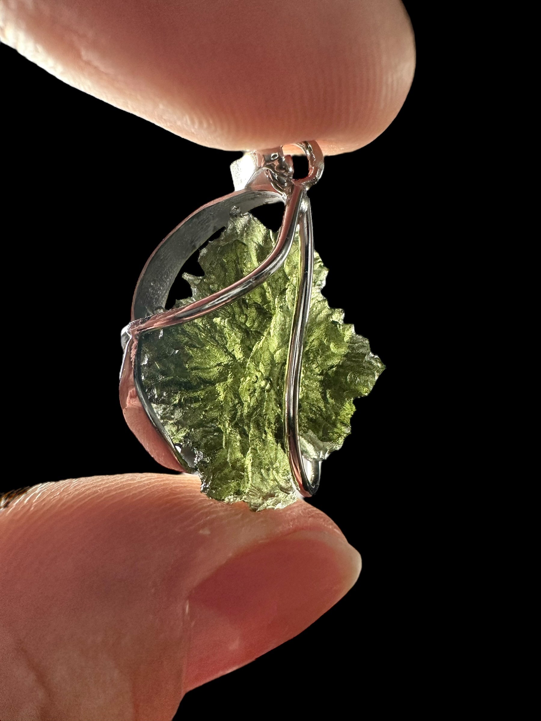 Silver moldavite pendant 3,3g - SP/V630