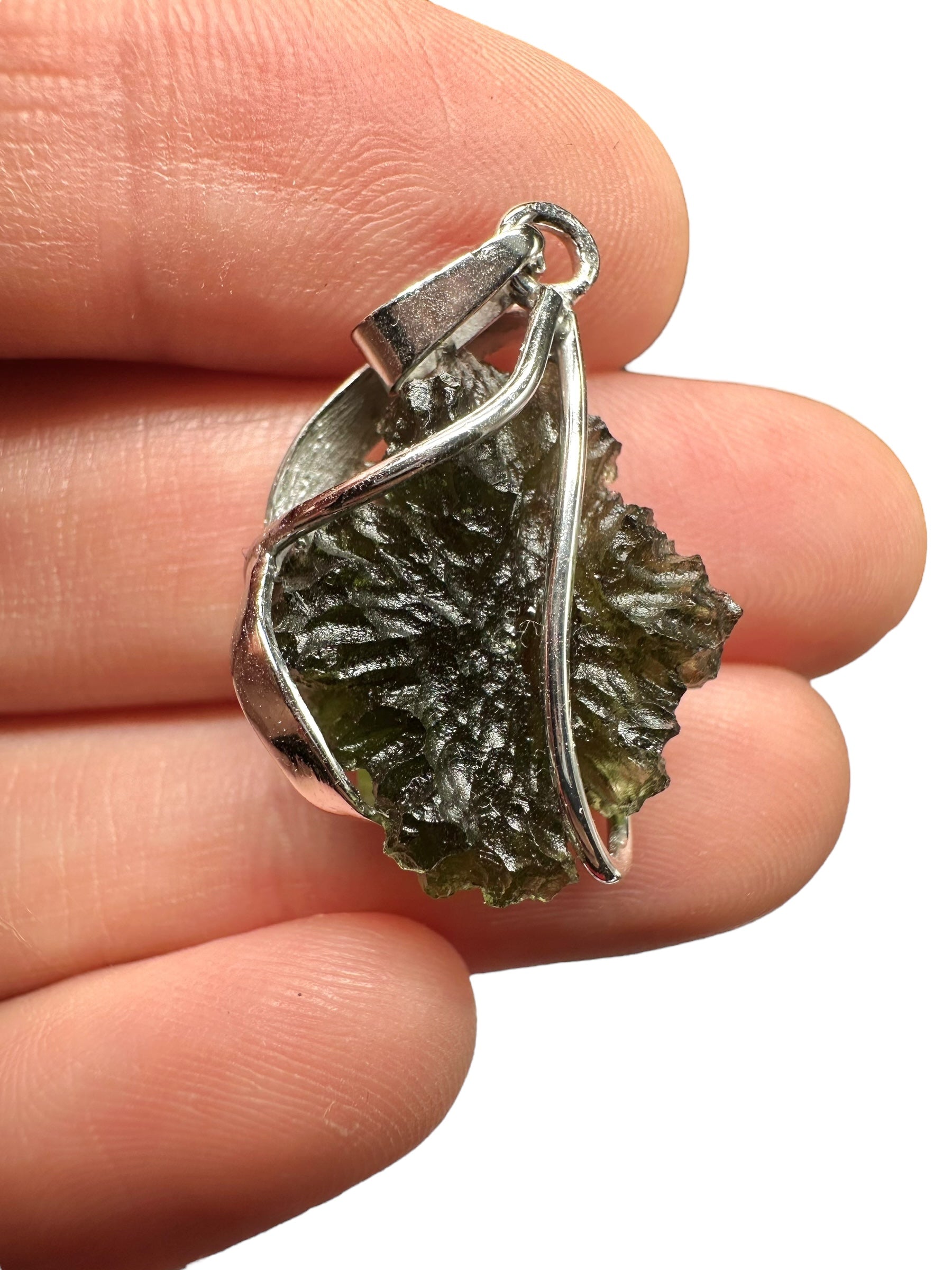 Silver moldavite pendant 3,3g - SP/V630