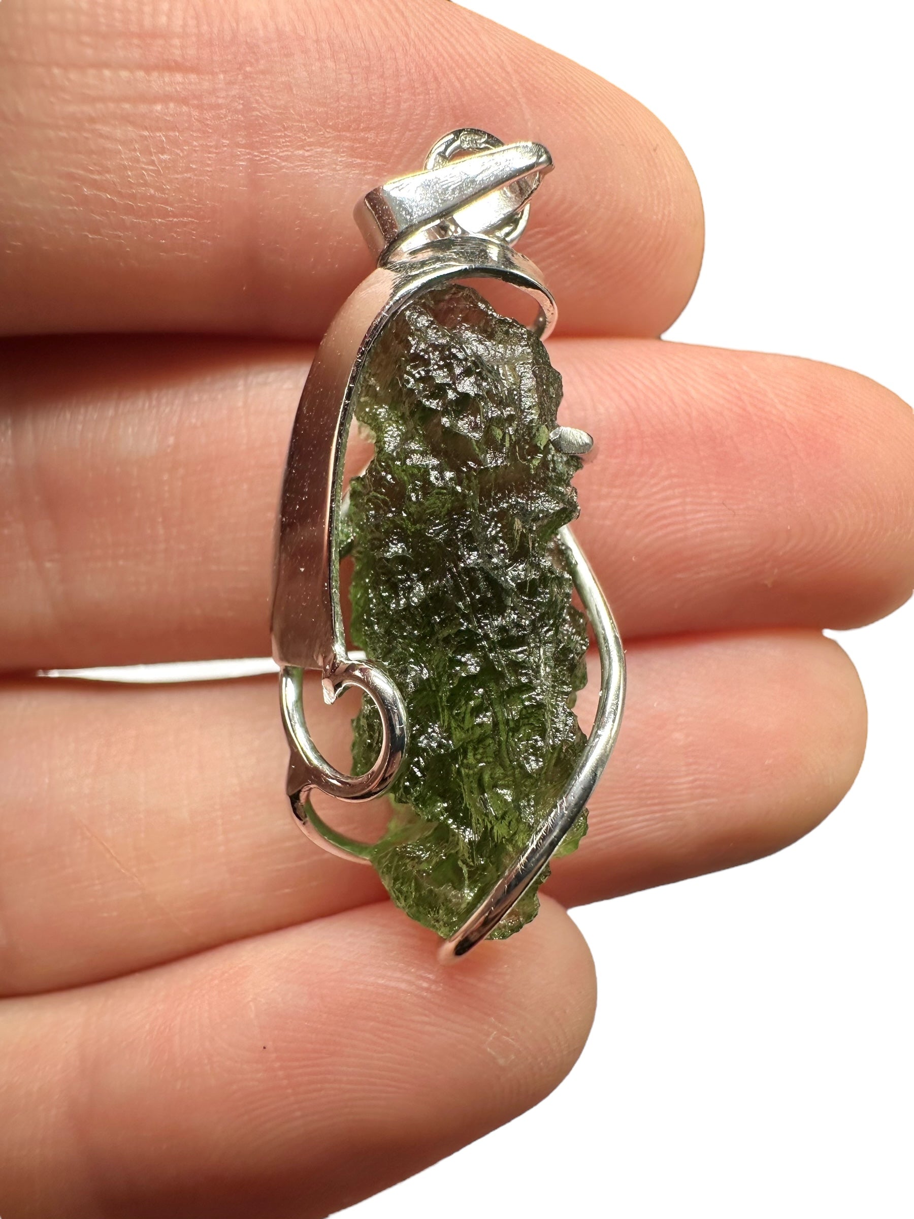 Silver moldavite pendant 3,7g