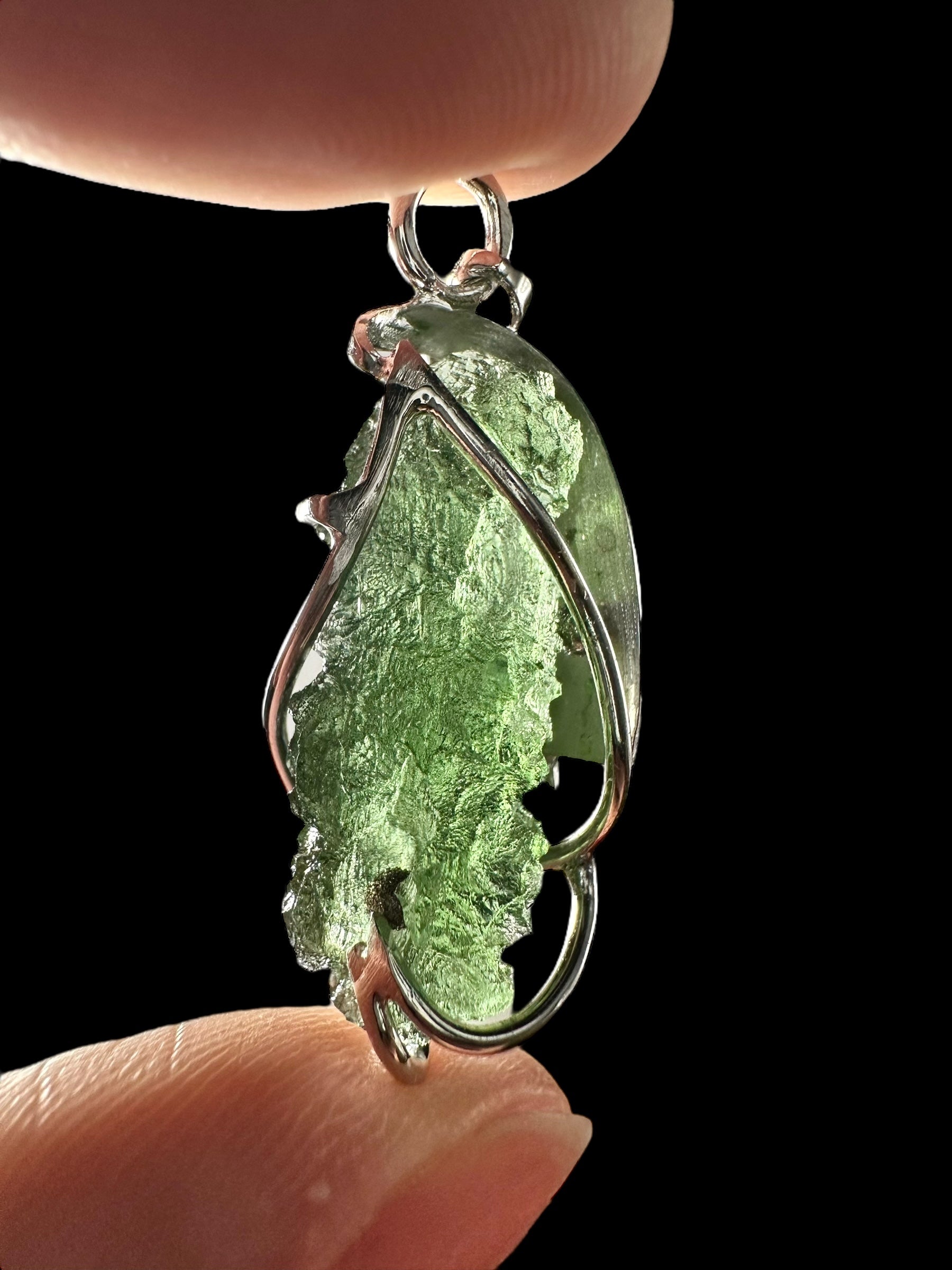 Silver moldavite pendant 3,7g - SP/V632