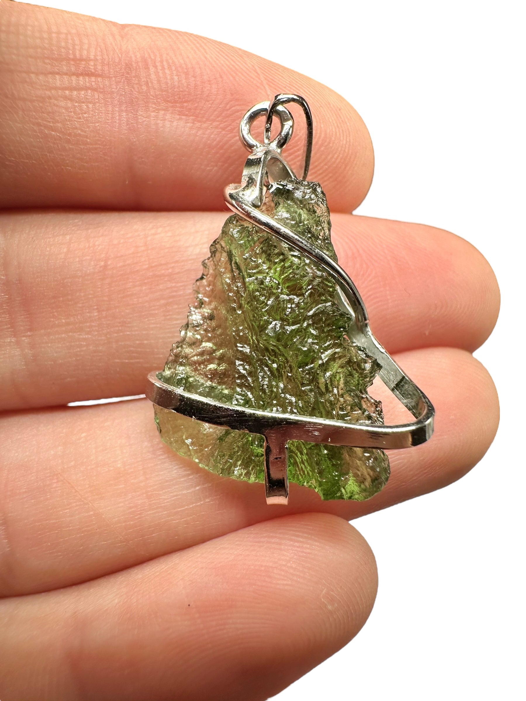 Silver moldavite pendant 3,1g - SP/V633