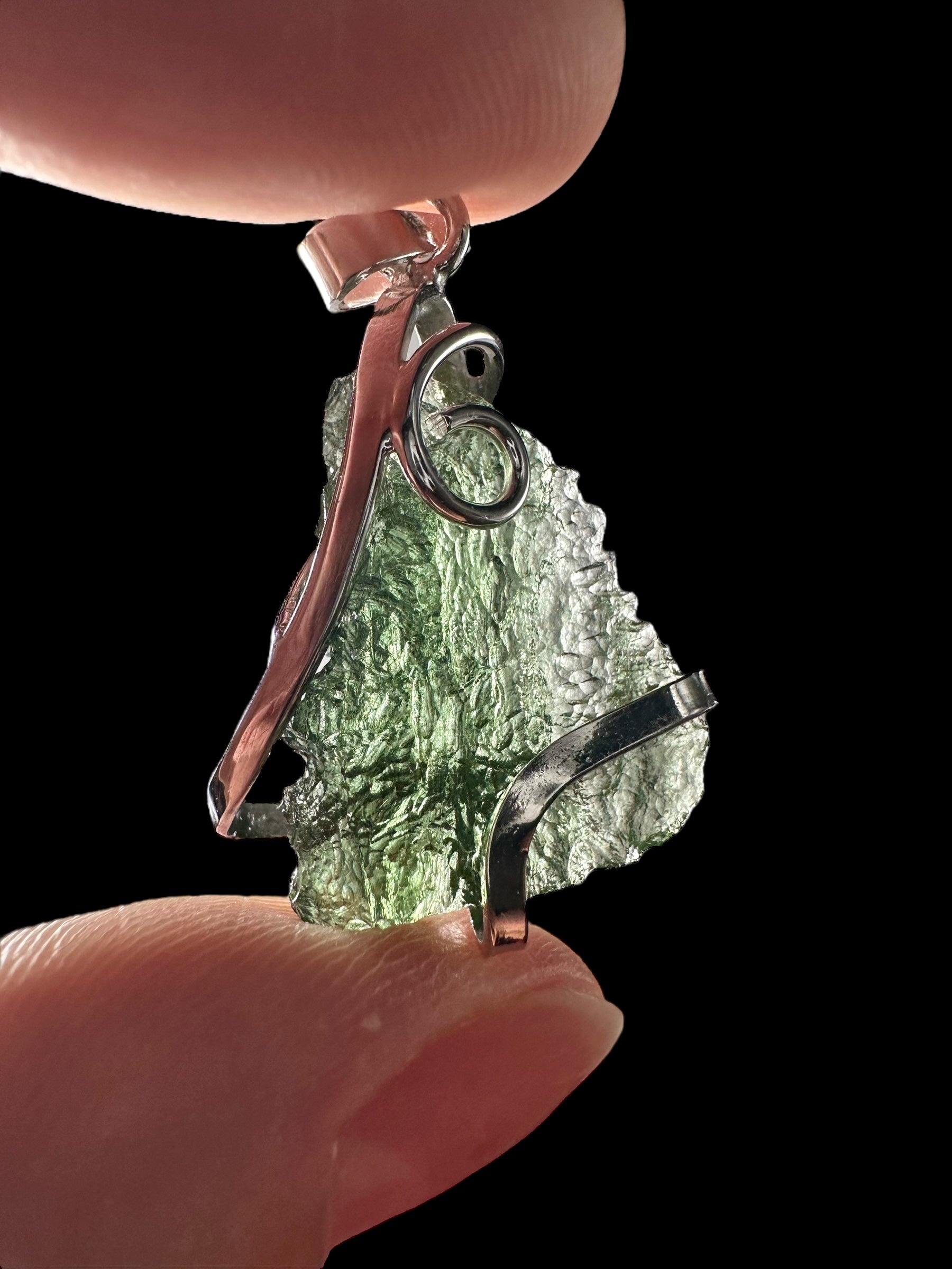 Silver moldavite pendant 3,1g - SP/V633