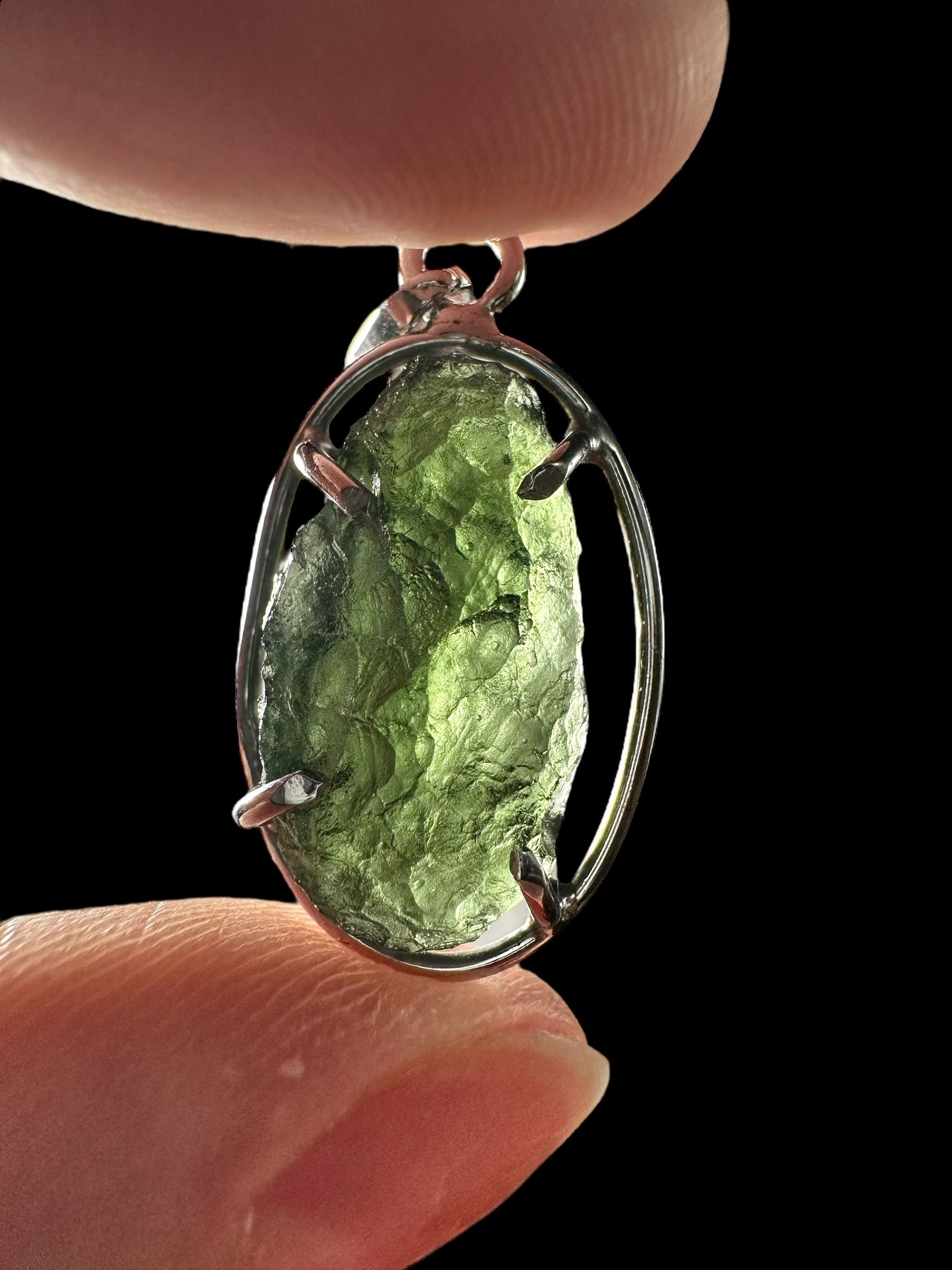 Silver moldavite pendant 2,7g - SP/V637