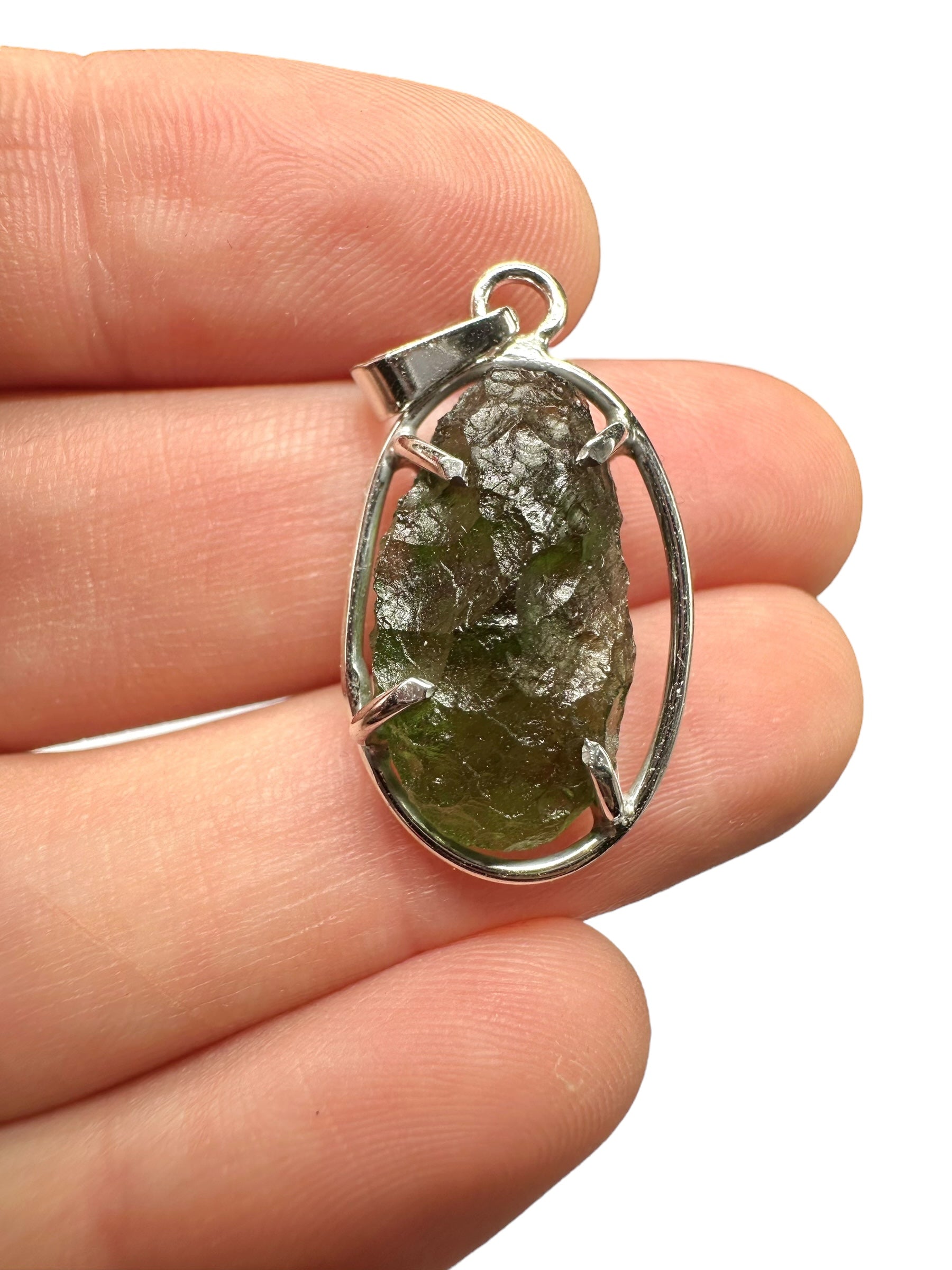 Silver moldavite pendant 2,7g