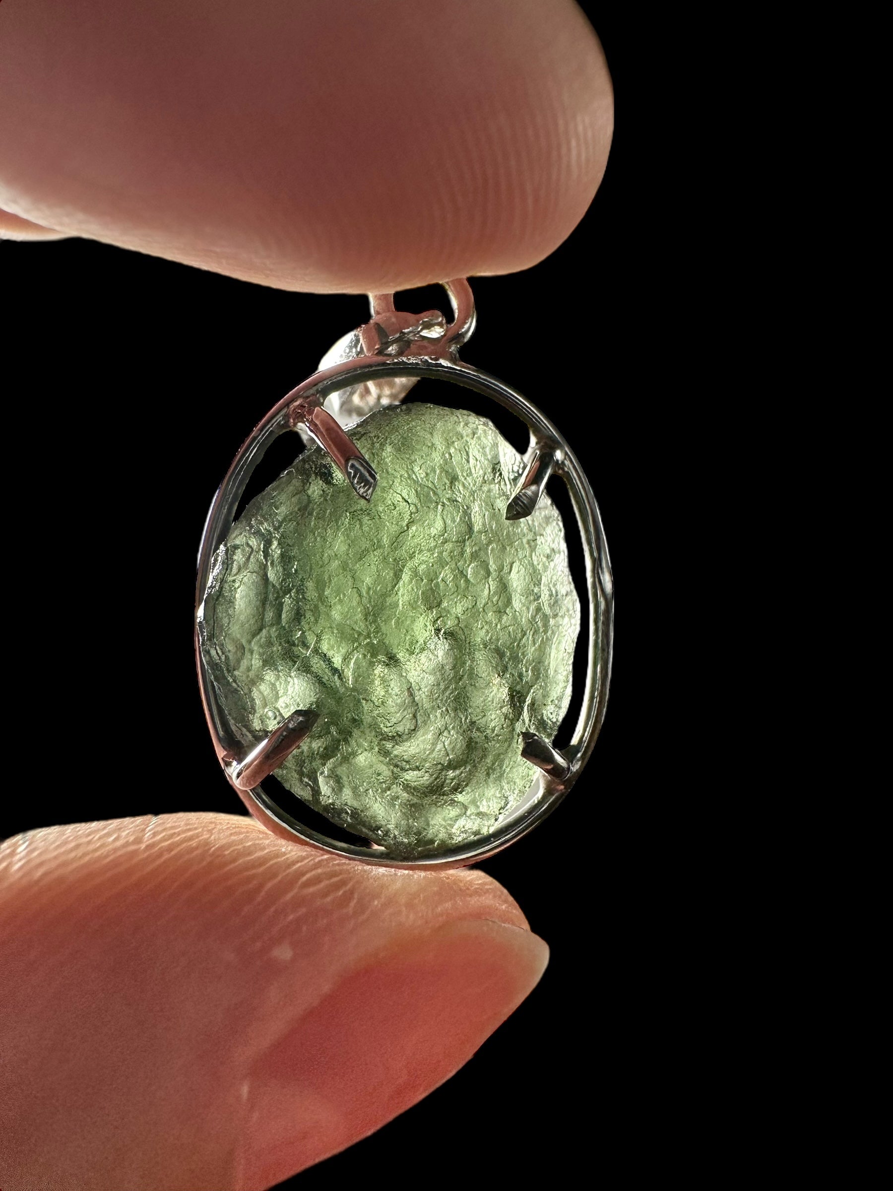 Silver moldavite pendant 2,6g - SP/V638