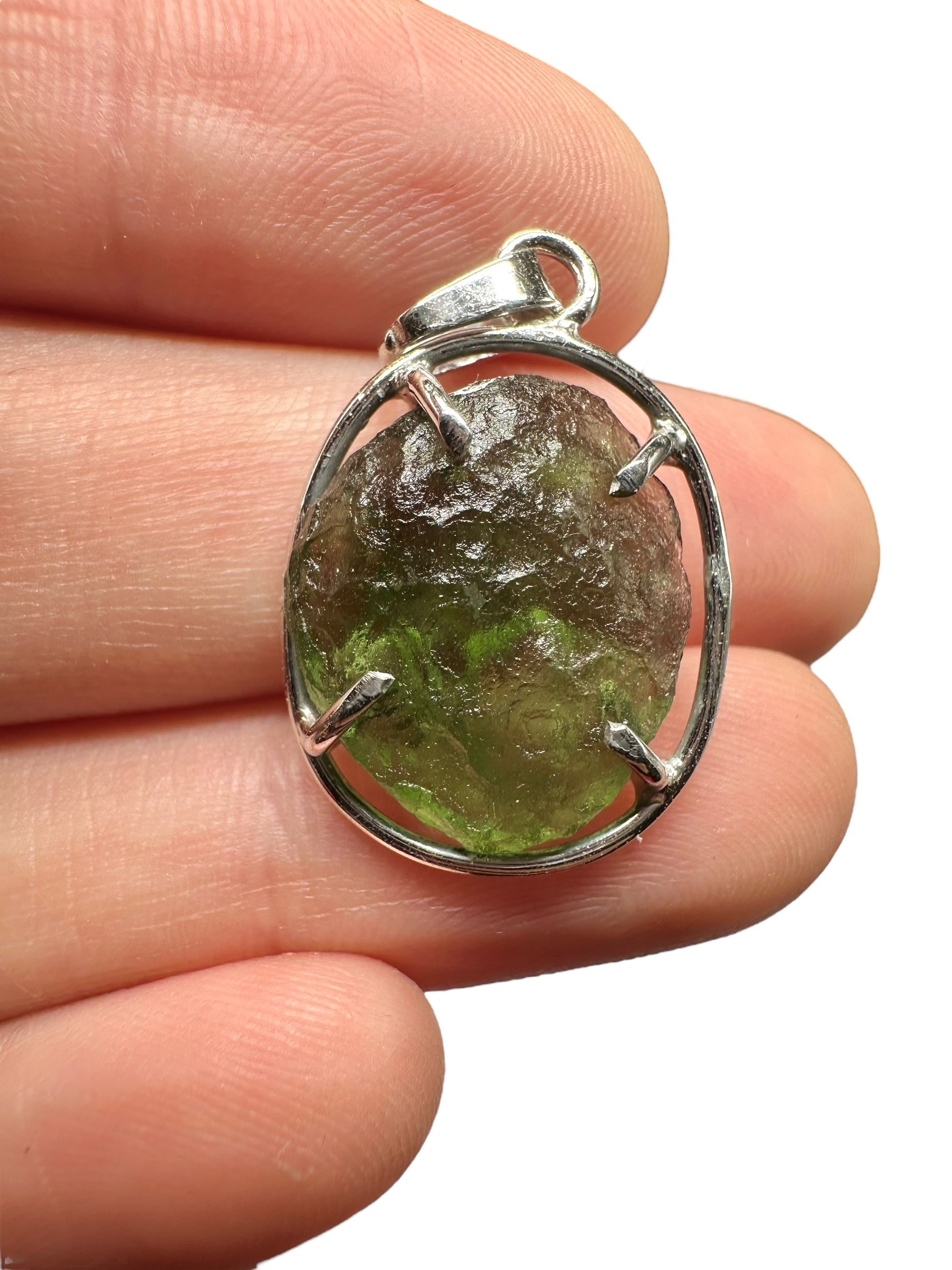 Silver moldavite pendant 2,6g