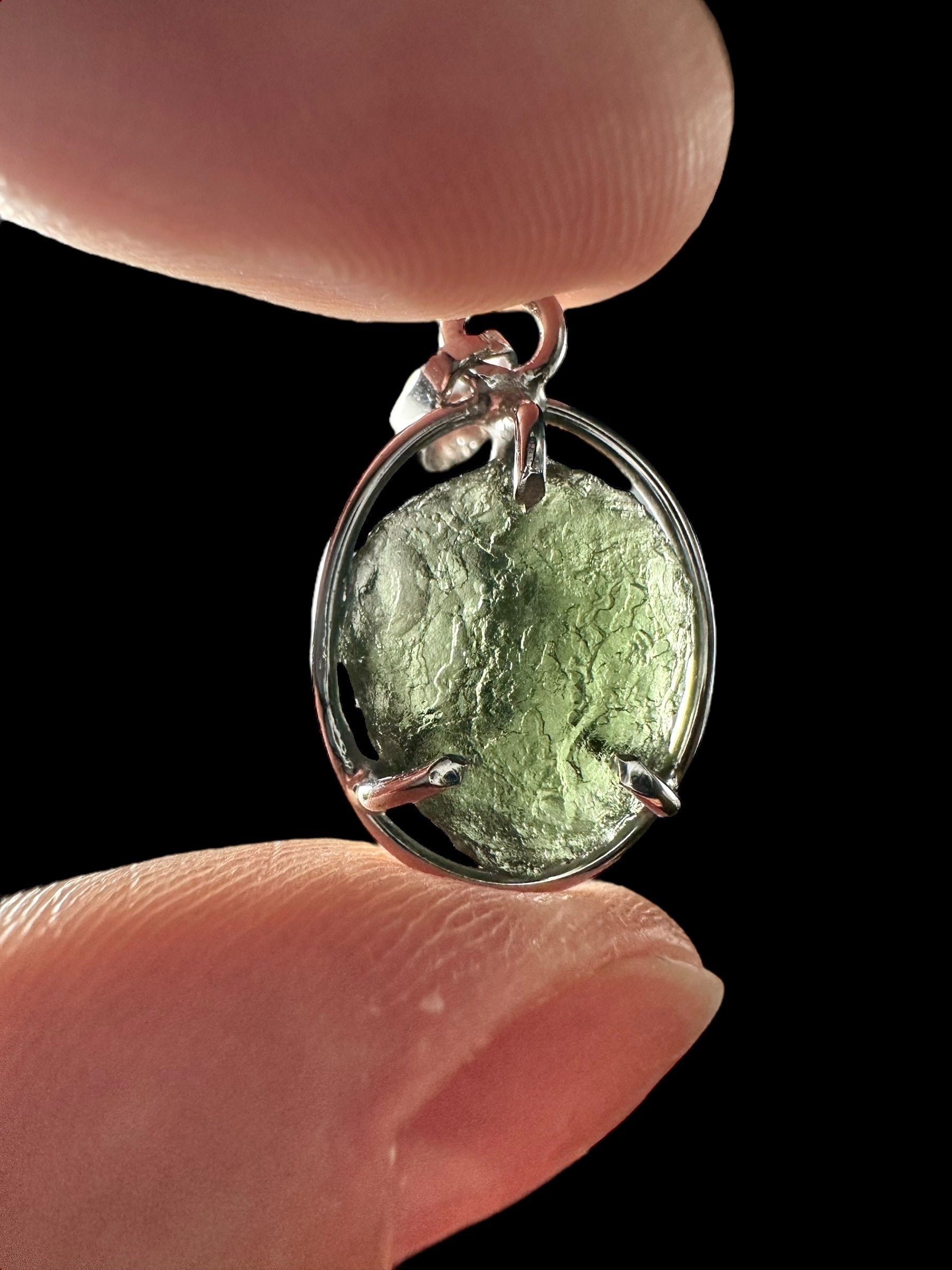 Silver moldavite pendant 1,7g - SP/V640