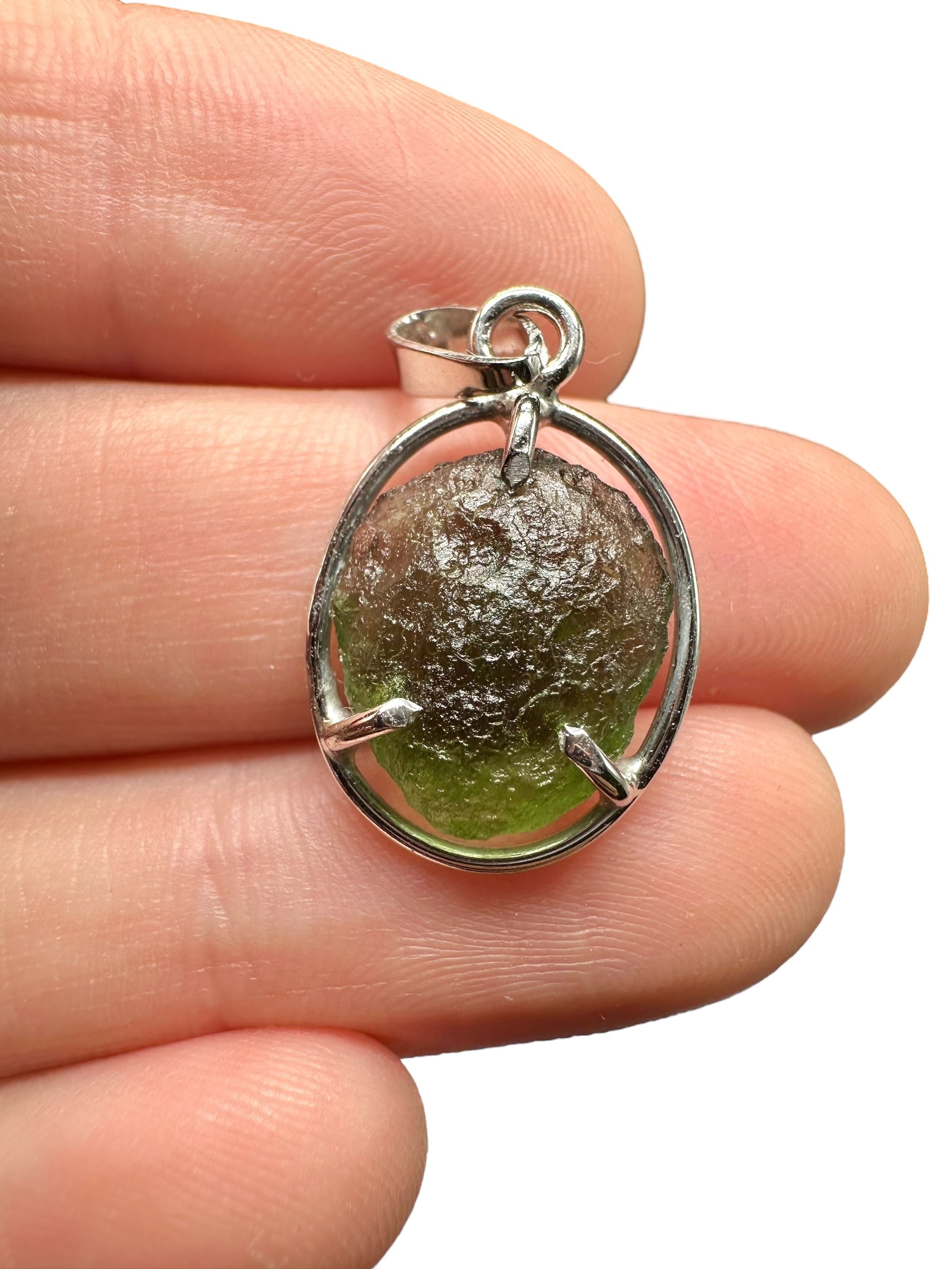 Silver moldavite pendant 1,7g