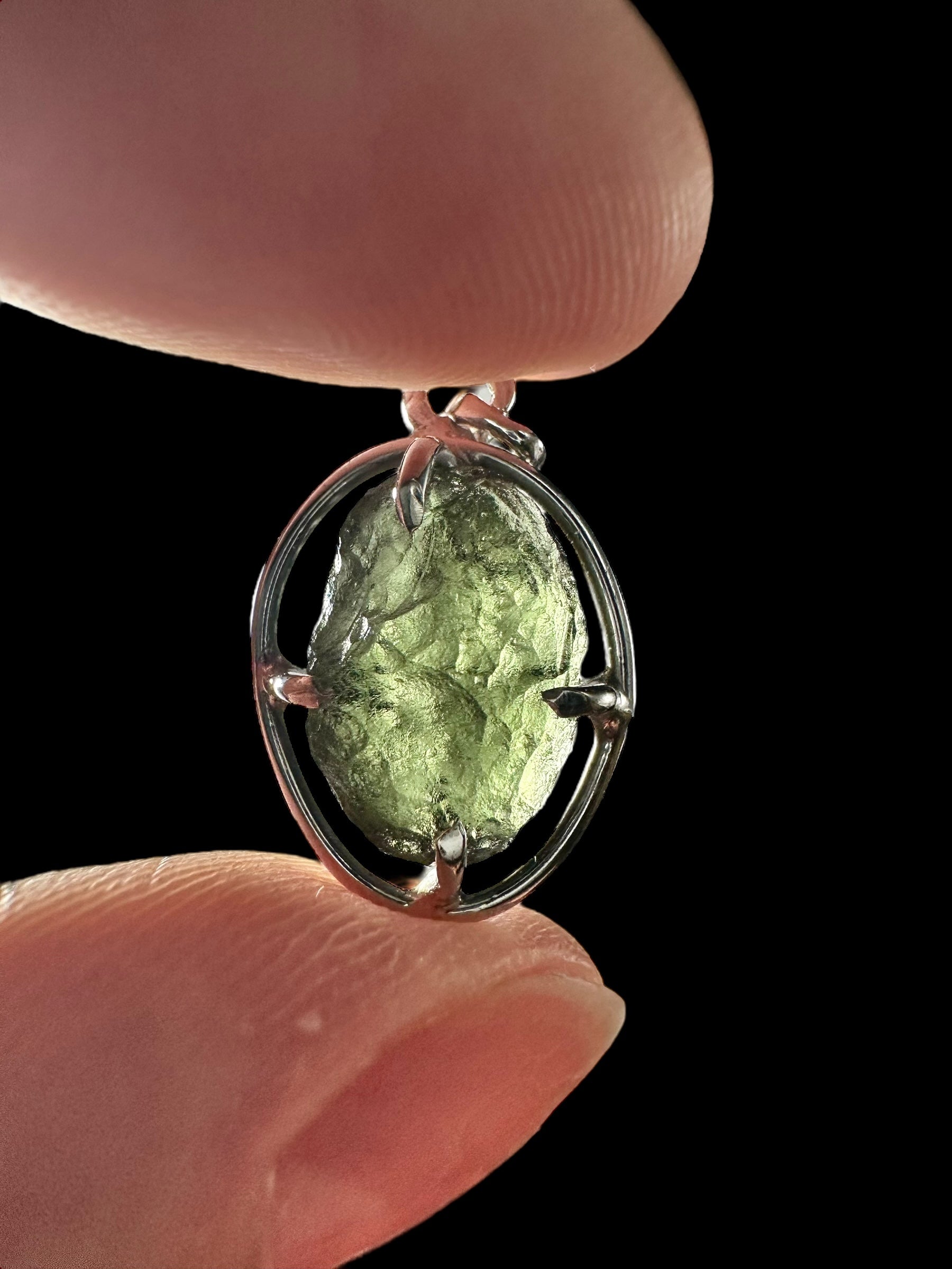 Silver moldavite pendant 1,8g - SP/V642