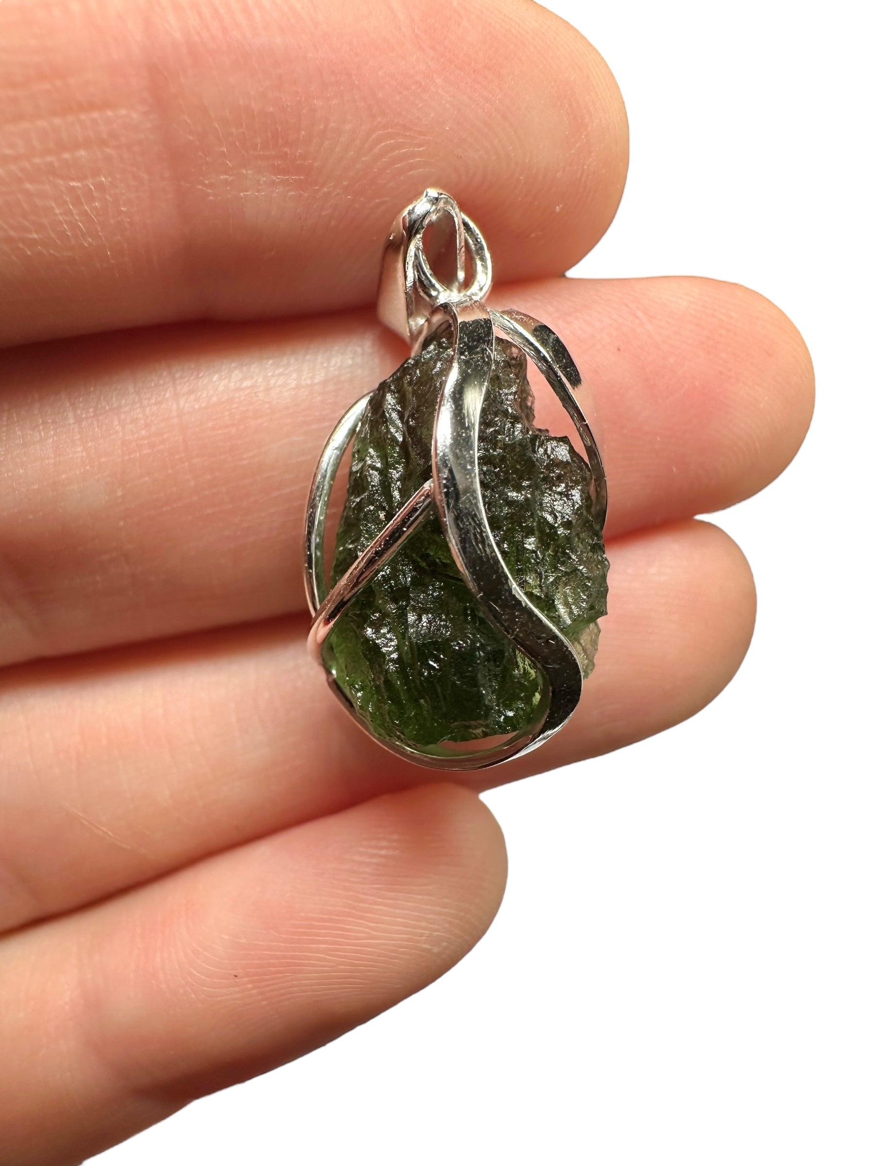 Silver moldavite pendant 3,9g - SP/V643