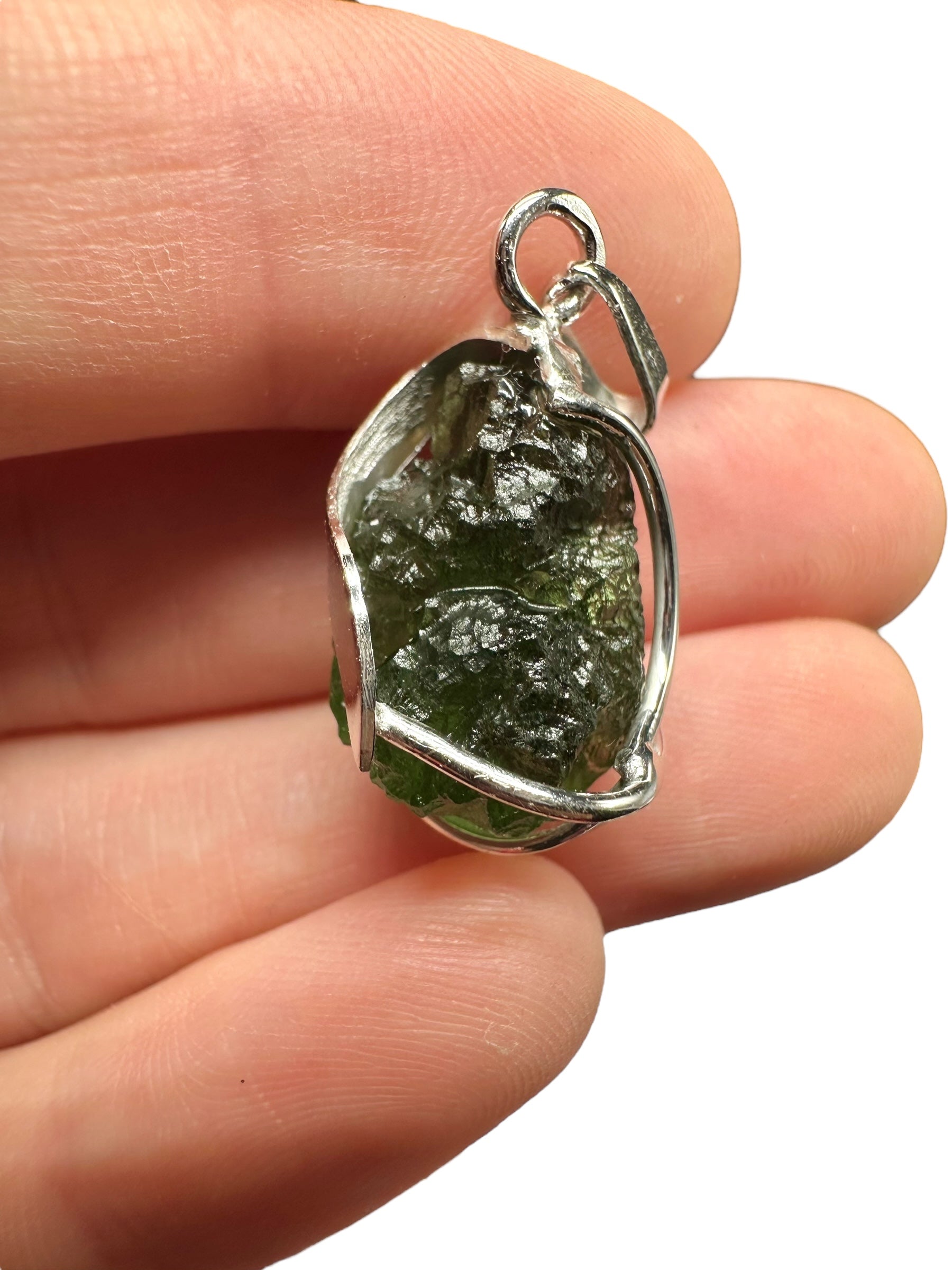 Silver moldavite pendant 3,9g - SP/V643