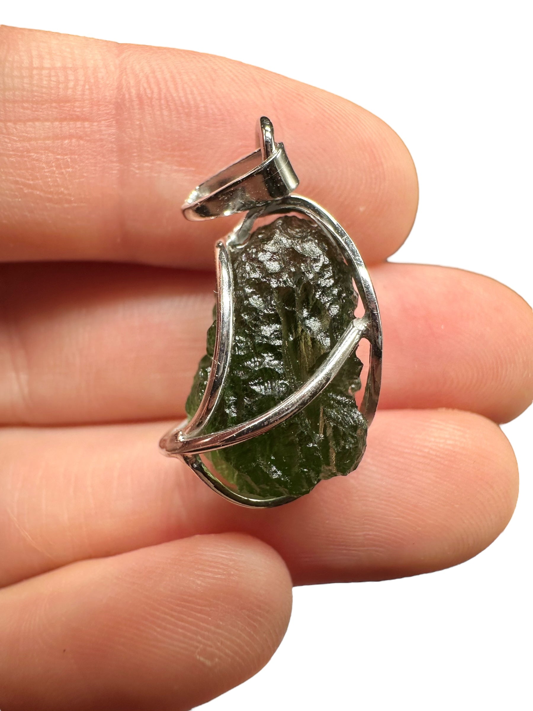 Silver moldavite pendant 3,9g - SP/V643