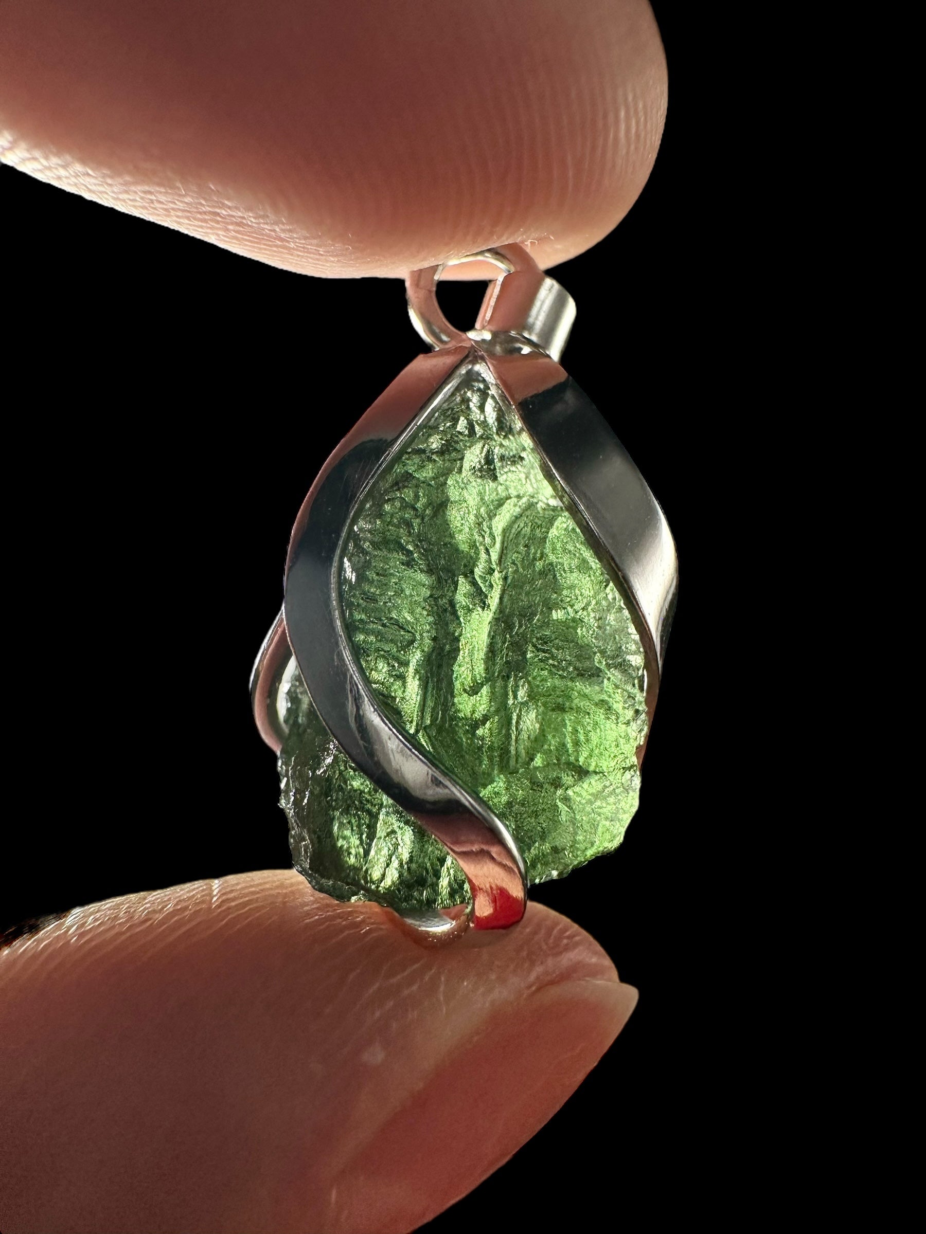 Silver moldavite pendant 3,9g - SP/V643
