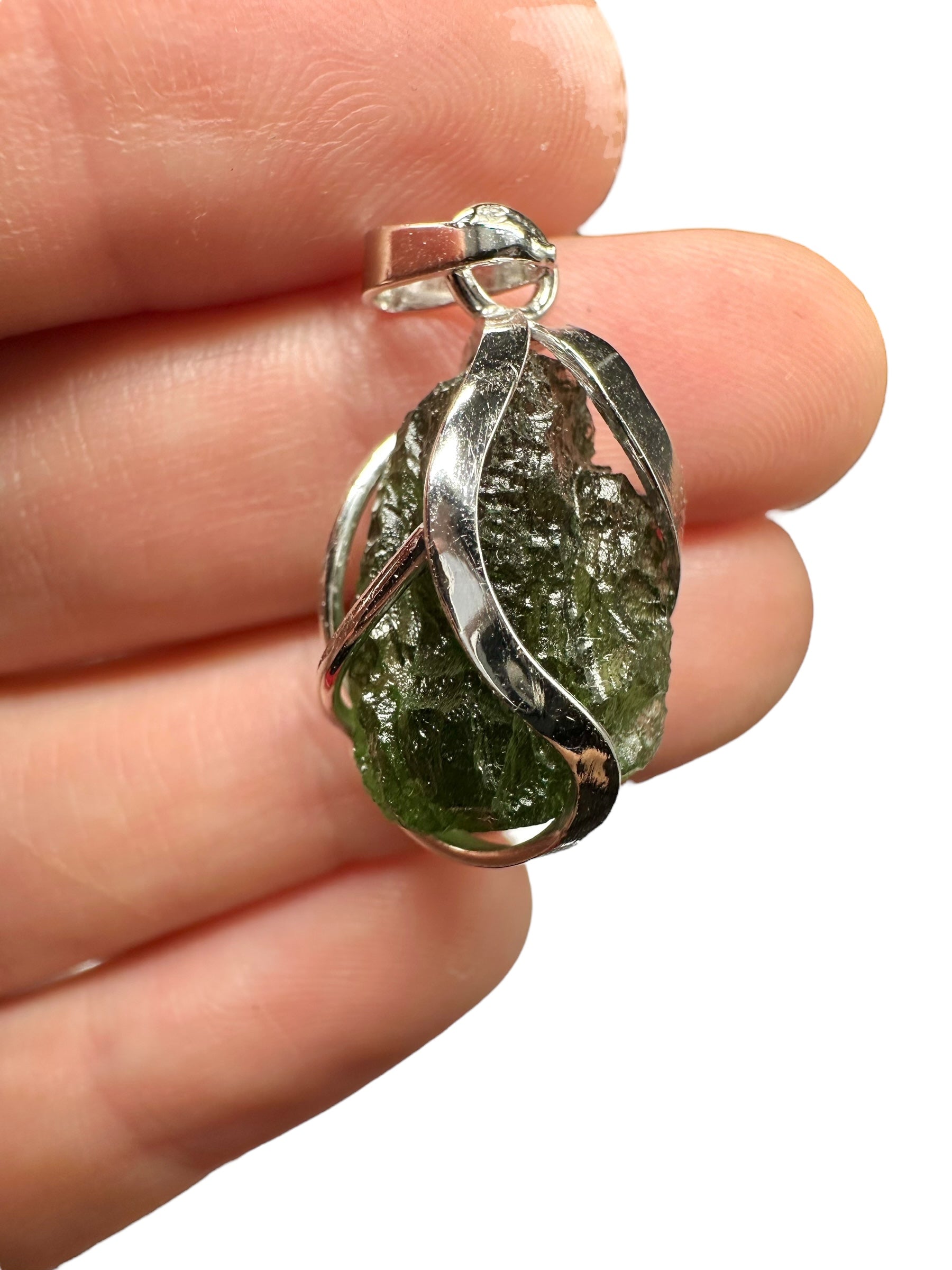 Silver moldavite pendant 3,9g