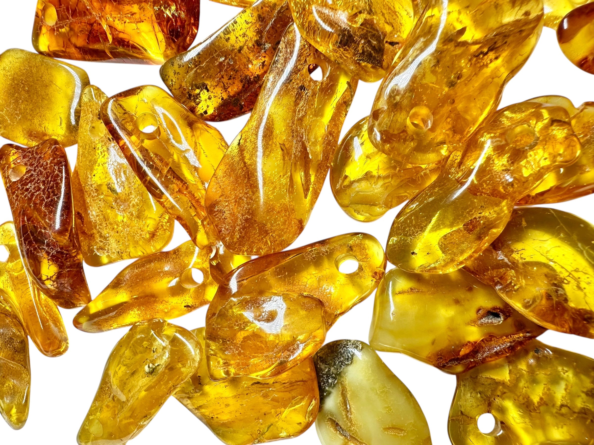 Amber with a drilled hole (polished) – Lithuania – 165g - JVEL04