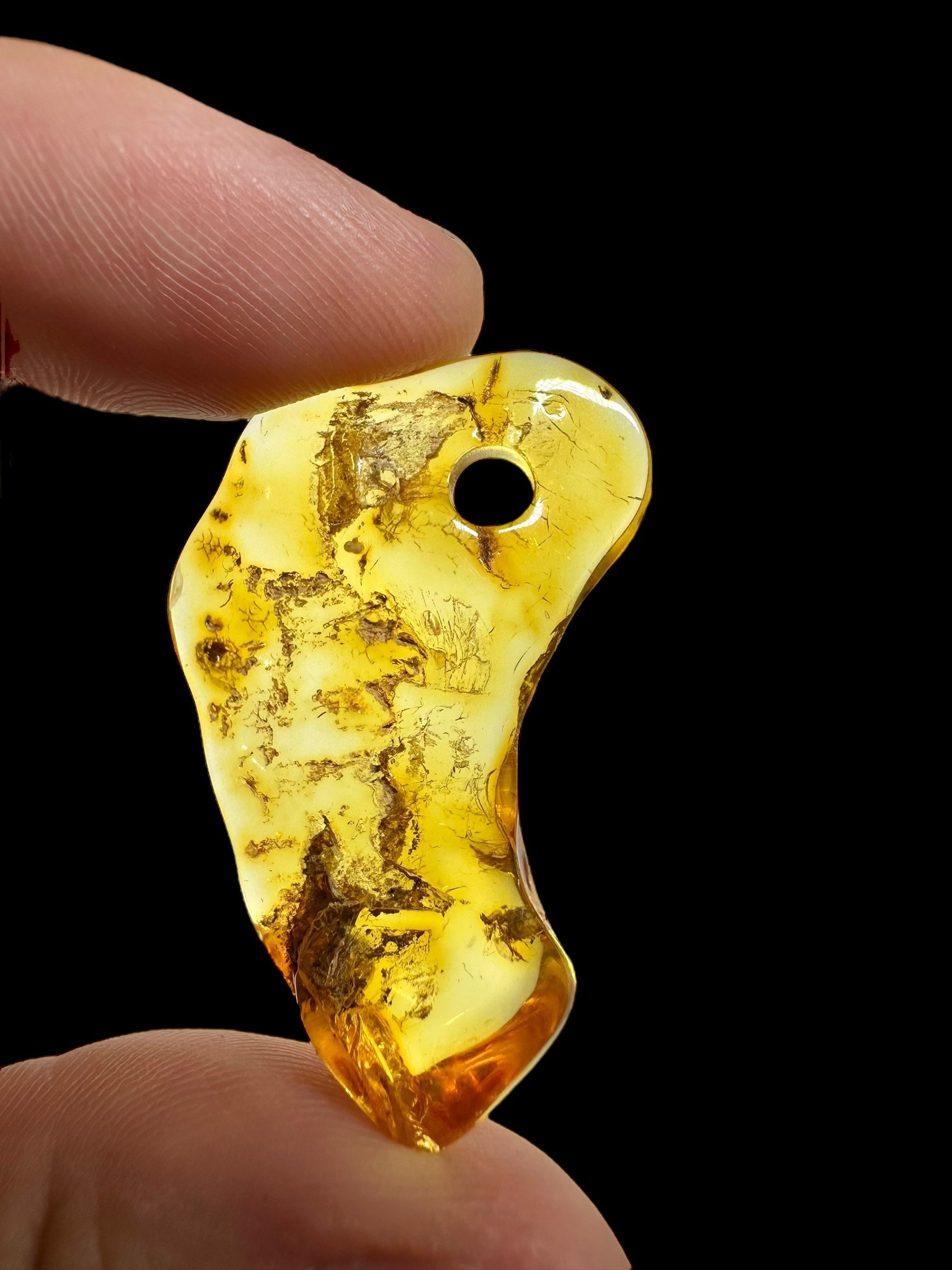 Amber with a drilled hole (polished) – Lithuania – 165g - JVEL04