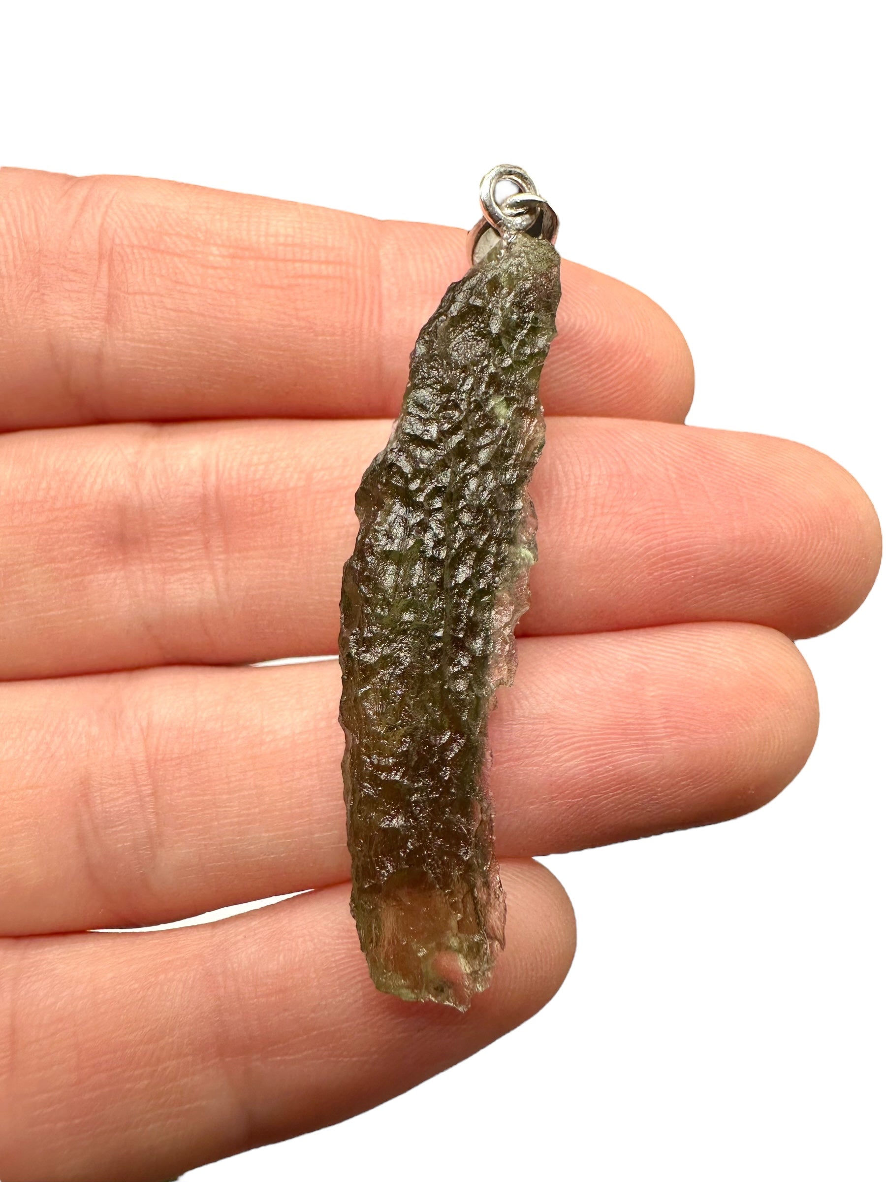 Silver moldavite pendant 3,7g