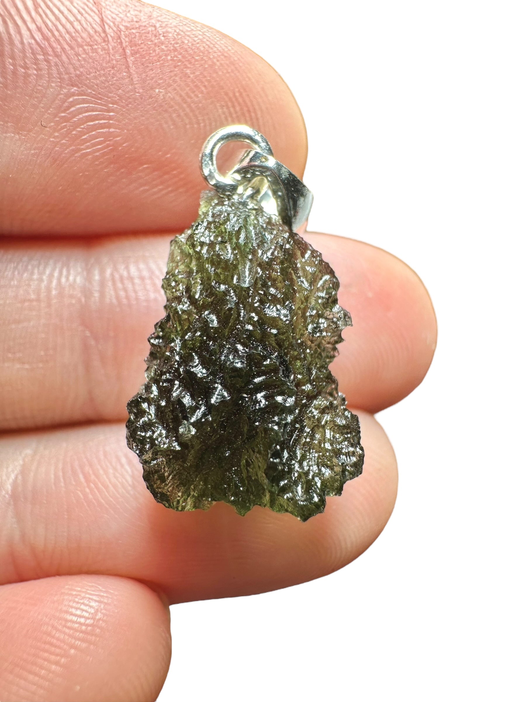 Silver moldavite pendant 2,4g - SP/V660