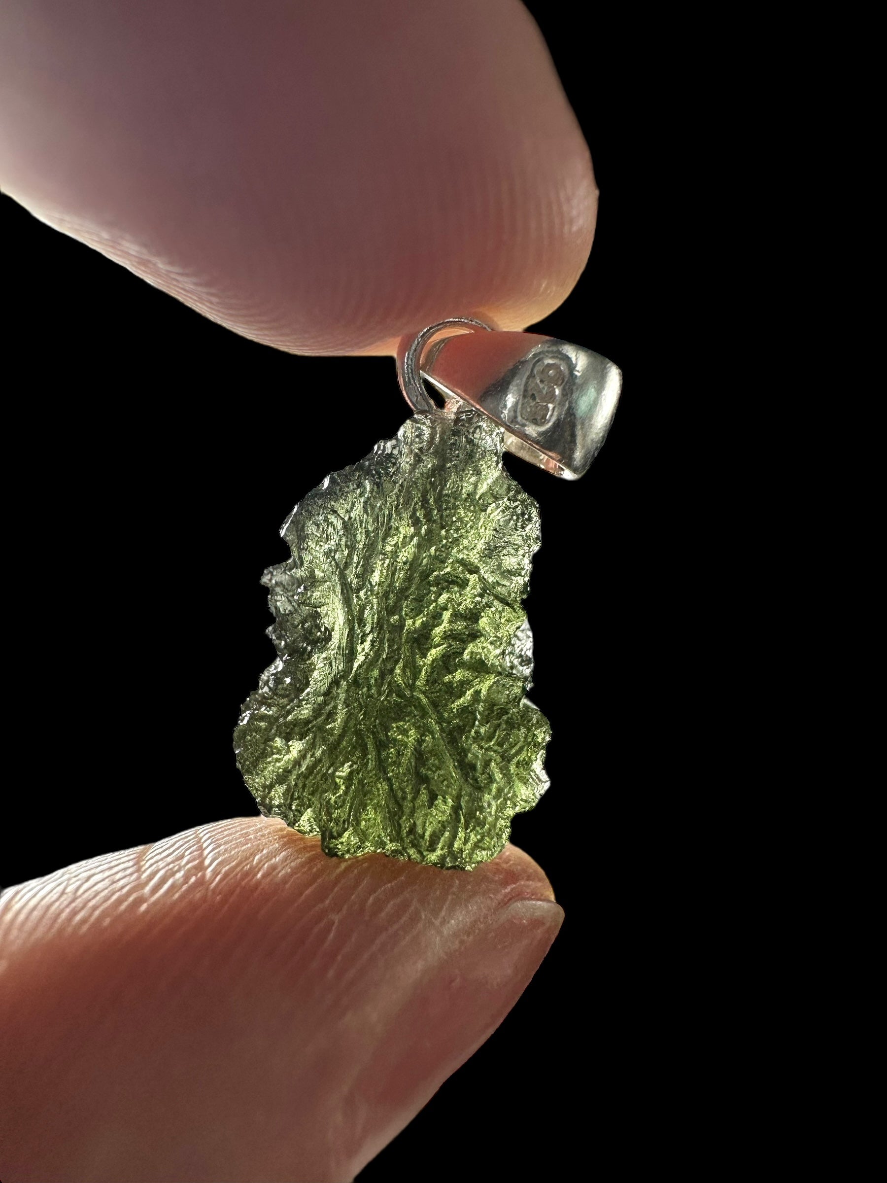 Silver moldavite pendant 2,4g - SP/V660