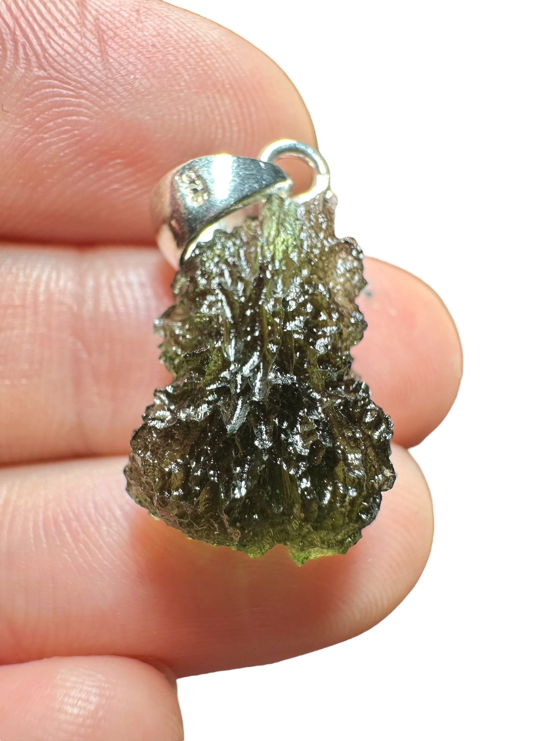 Silver moldavite pendant 2,4g