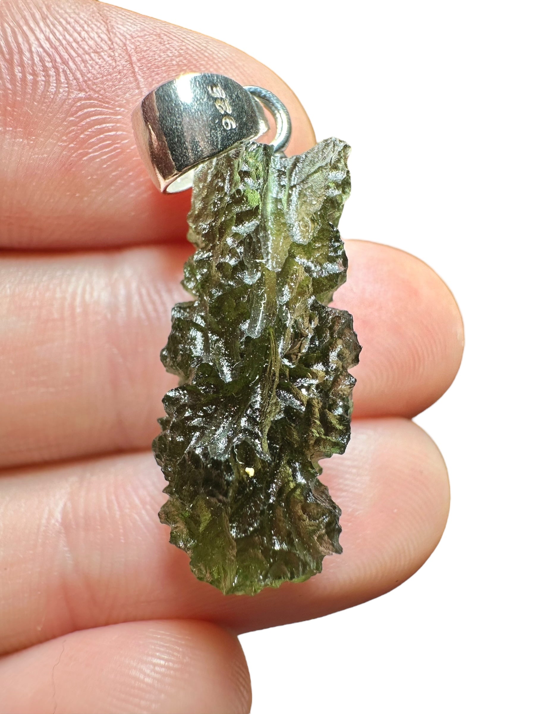Silver moldavite pendant 2,9g