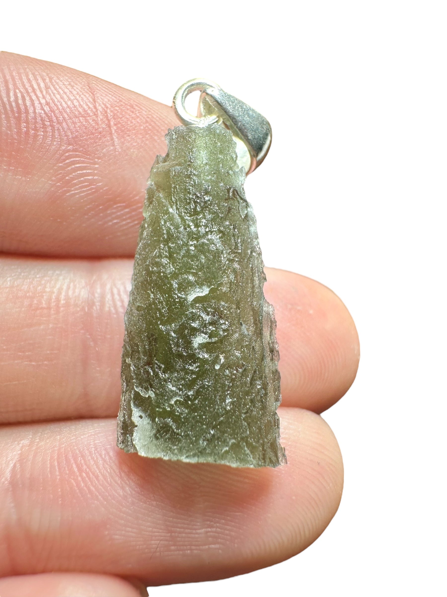 Silver moldavite pendant 2,4g