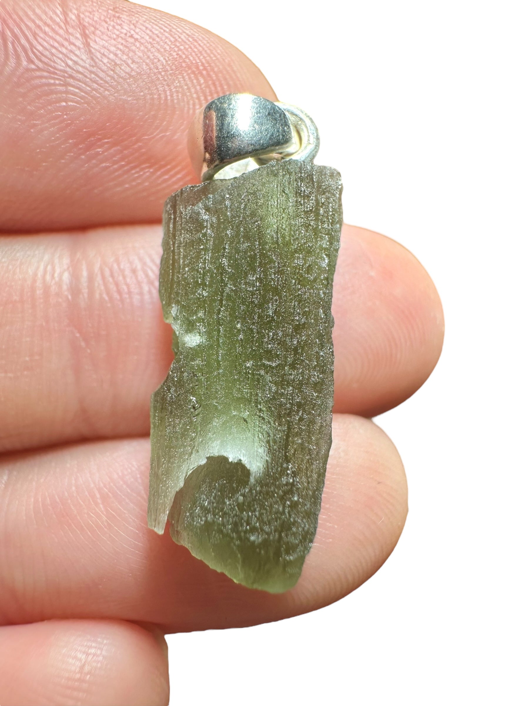 Silver moldavite pendant 2,2g