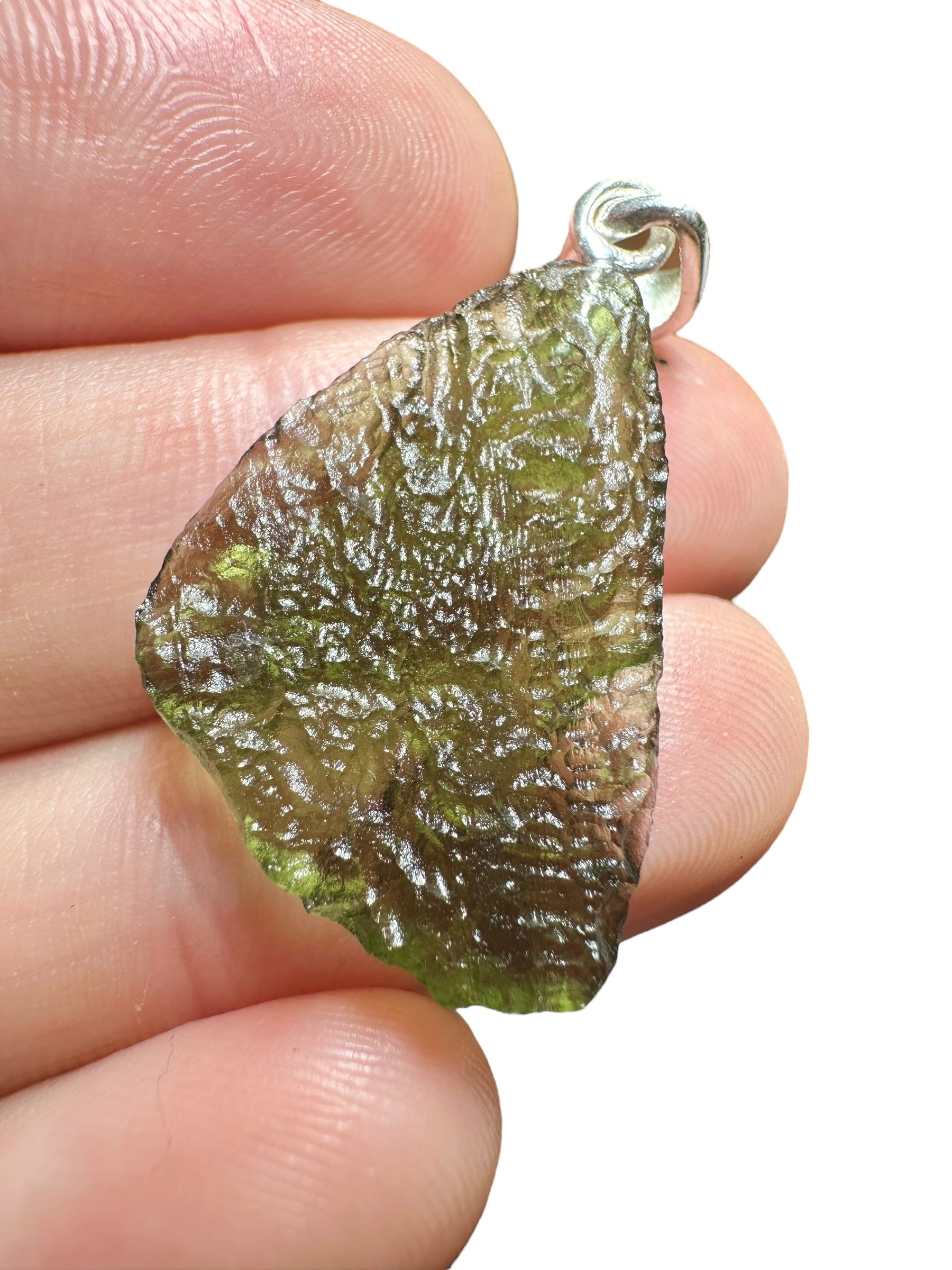 Silver moldavite pendant 2,1g