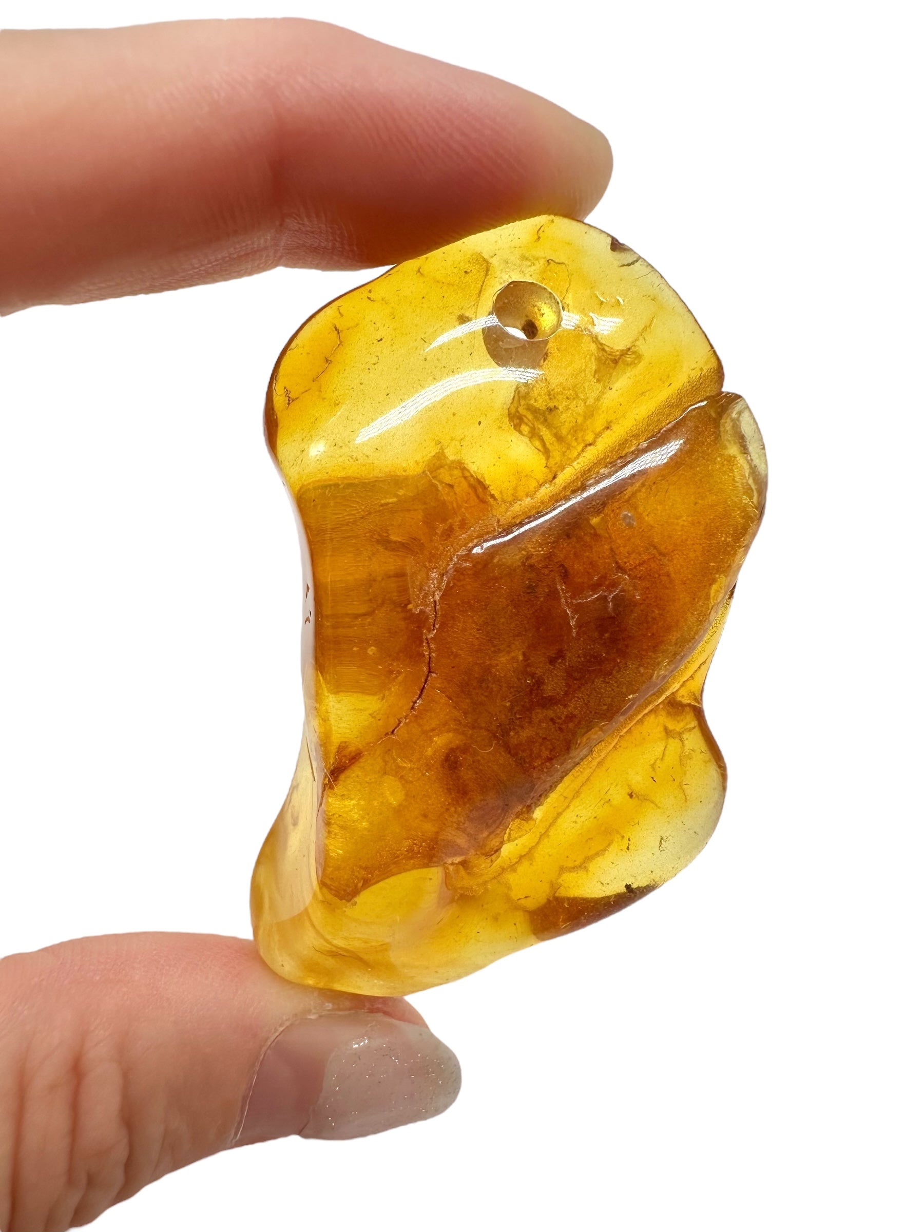 Amber with a drilled hole for hanging 12,4g – Lithuania - JND34