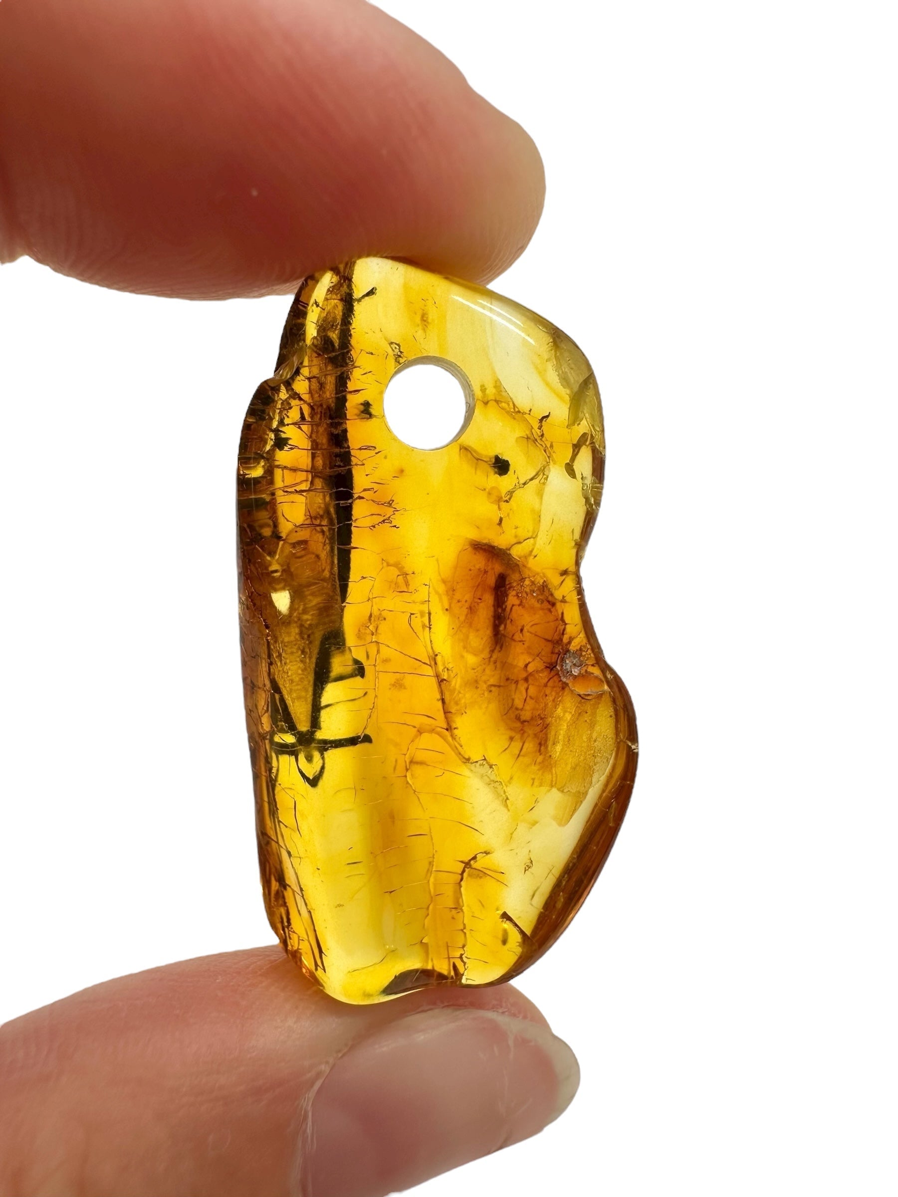 Amber with a drilled hole for hanging 3g – Lithuania - JND38