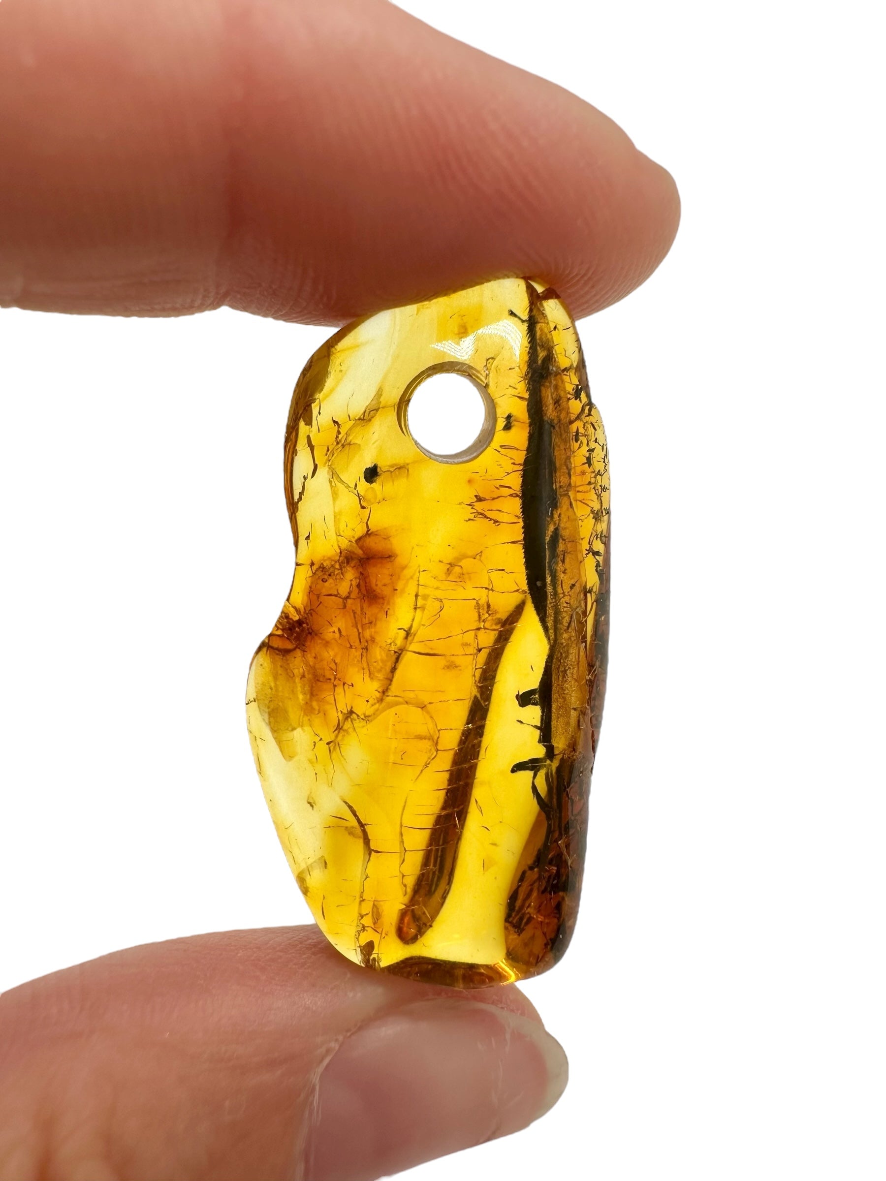 Amber with a drilled hole for hanging 3g – Lithuania - JND38