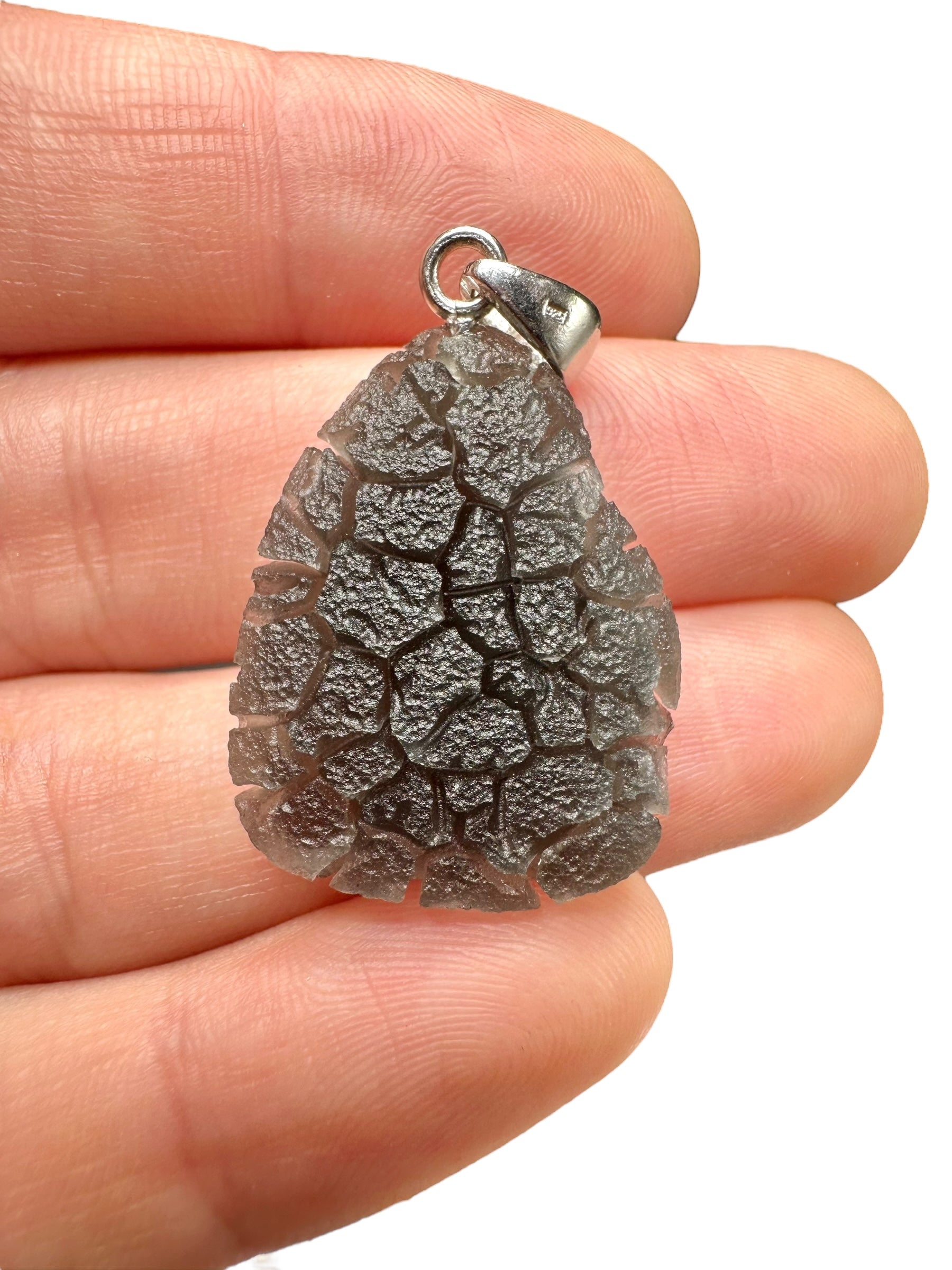 Silver pendant made from carpathian obsidian 4,5g - SP/OB51