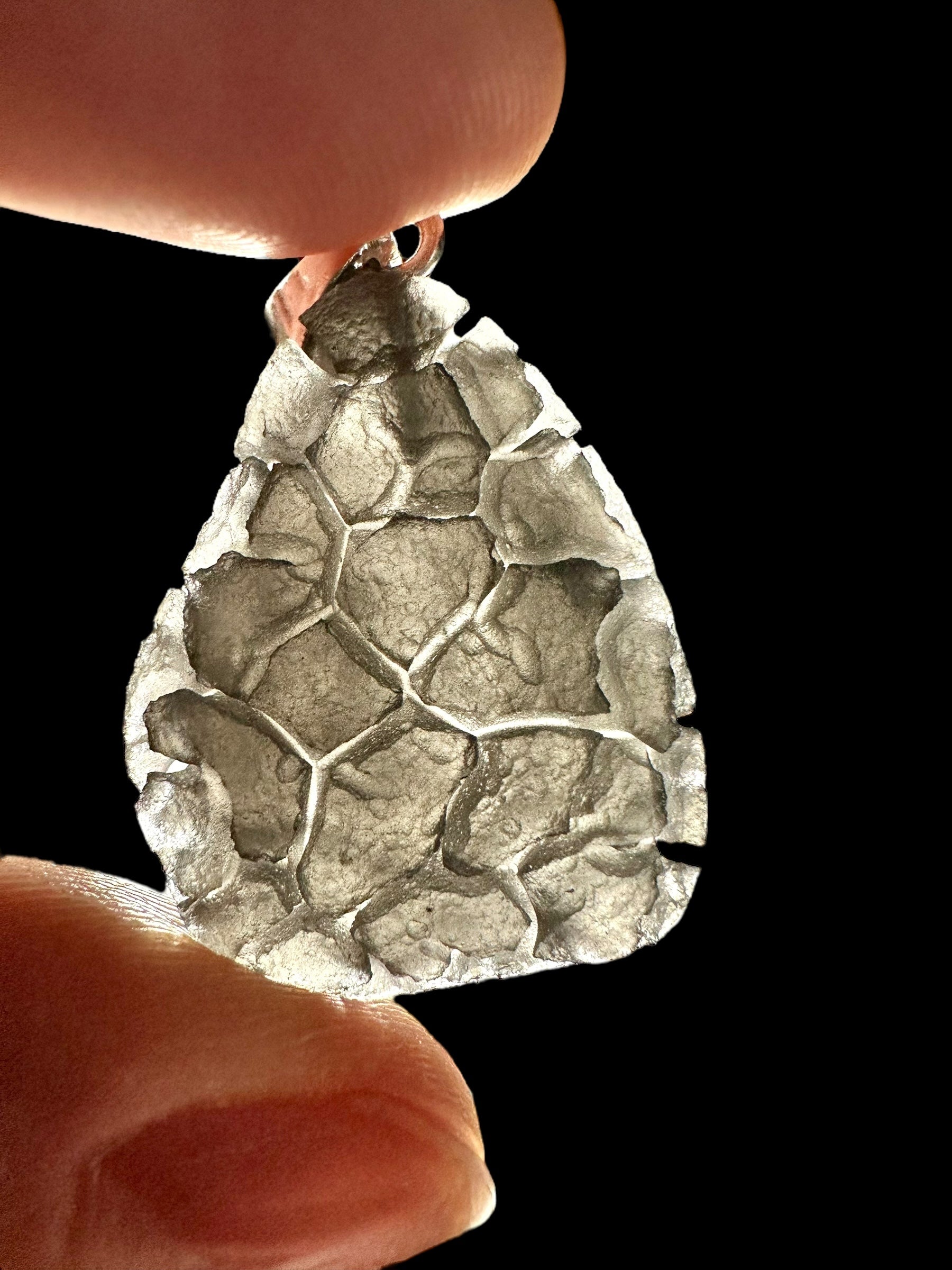 Silver pendant made from carpathian obsidian 4,5g - SP/OB51